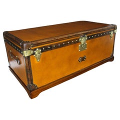 1910s Orange Louis Vuitton Steamer Trunk, 110 cm Orange Louis Vuitton Trunk