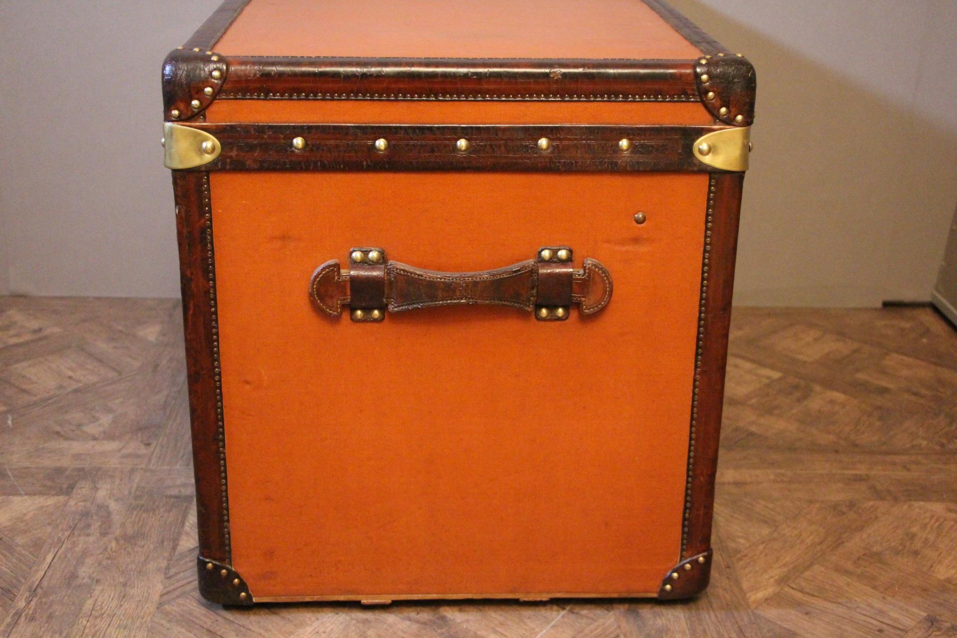 1910s Orange Louis Vuitton Steamer Trunk, Malle Louis Vuitton 1