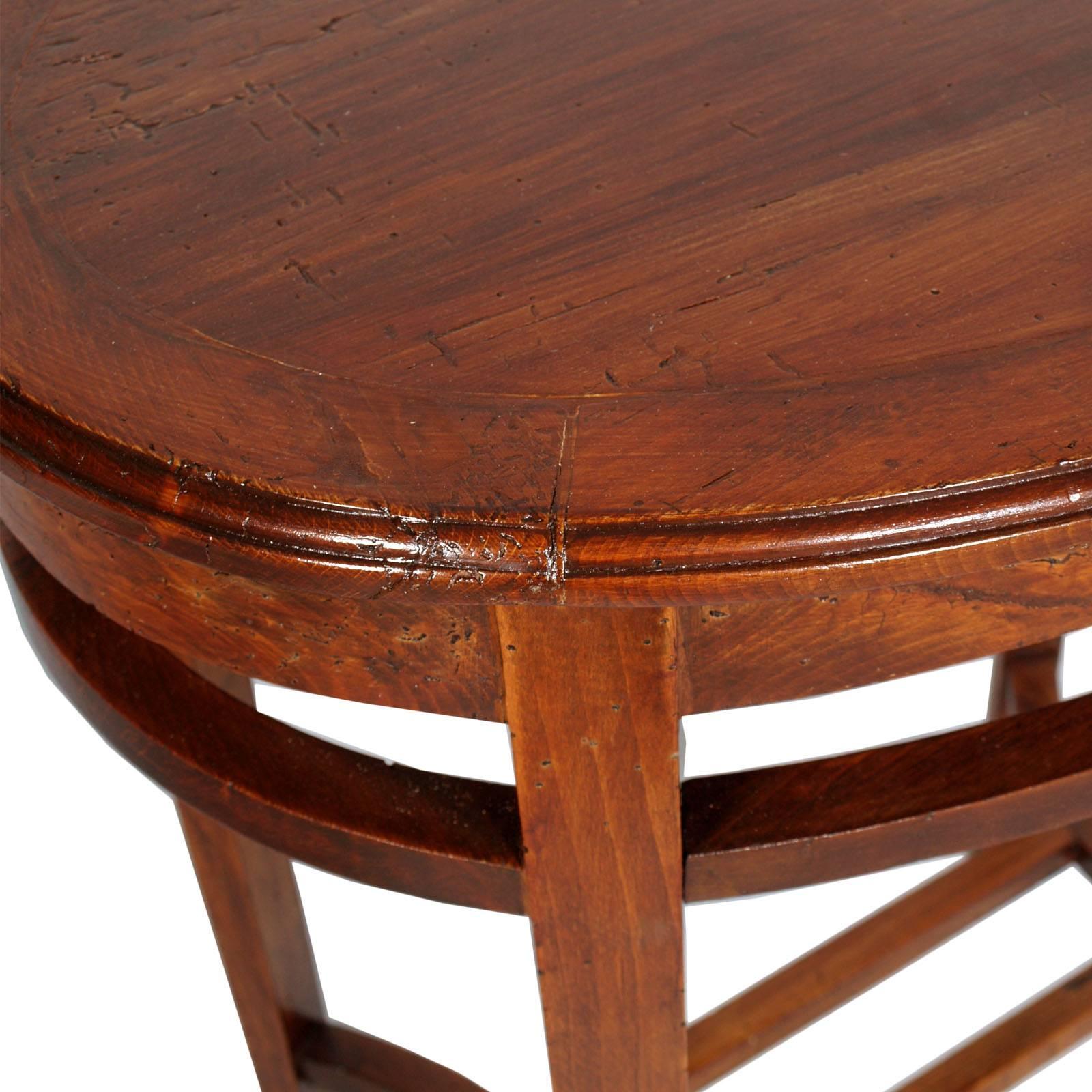 Art Nouveau 1910s Oval Viennese Occasional Table by Wiener Werkstätte, Solid Walnut Restored For Sale