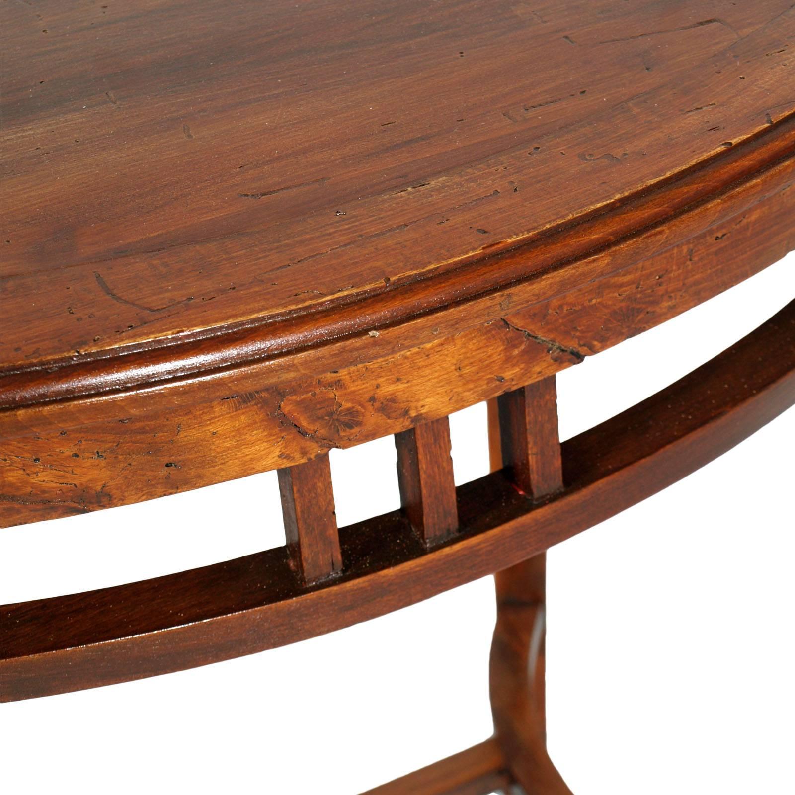 Austrian 1910s Oval Viennese Occasional Table by Wiener Werkstätte, Solid Walnut Restored For Sale