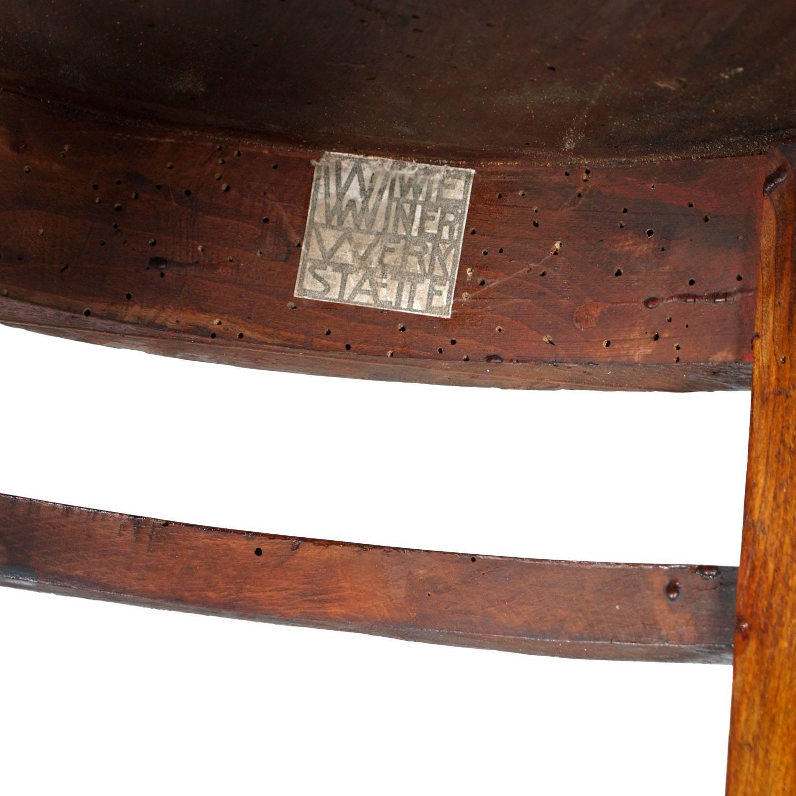 Austrian 1910s Oval Viennese Occasional Table by Wiener Werkstätte, Solid Walnut Restored For Sale