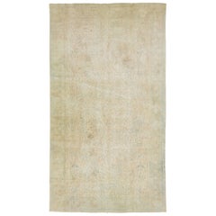 1910s Oversized Antique Indian Agra Wool Rug Handmade with Floral Pattern