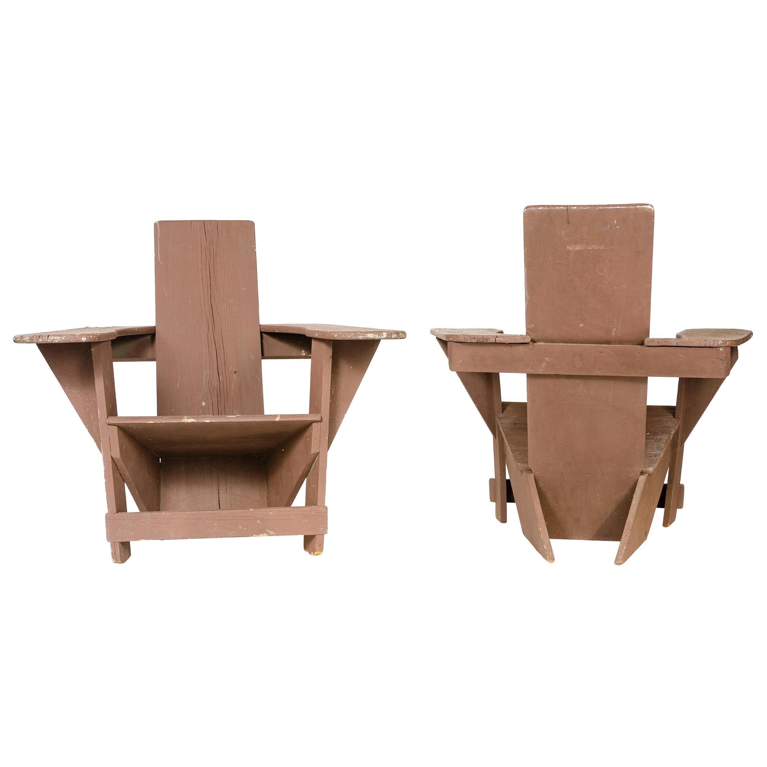 1910s Pair of Westport Lounge Chairs by Thomas Lee for Harry Bunnell