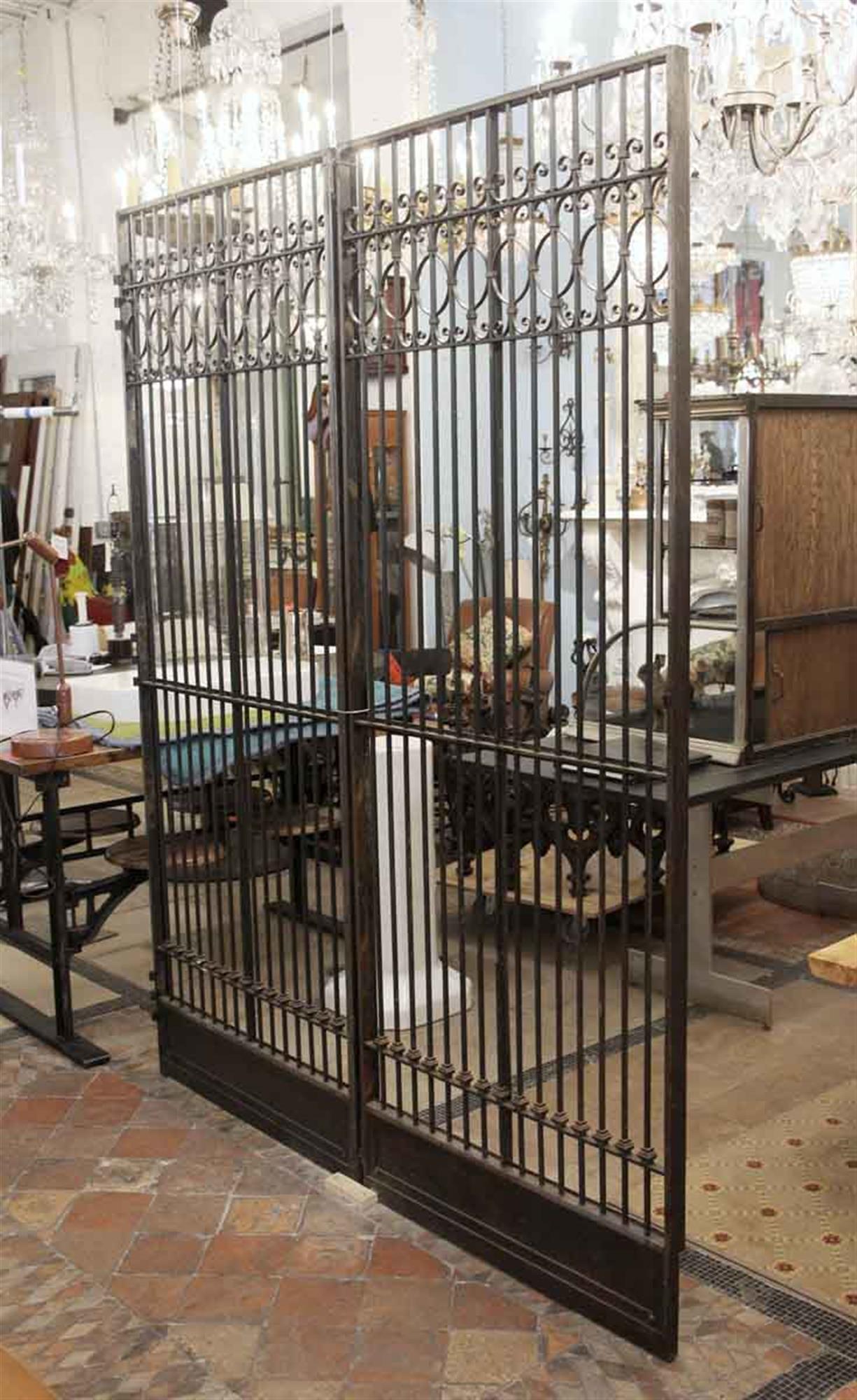 Industrial 1910s Pair of Wrought Iron Elevator Doors Out of a Manhattan Building