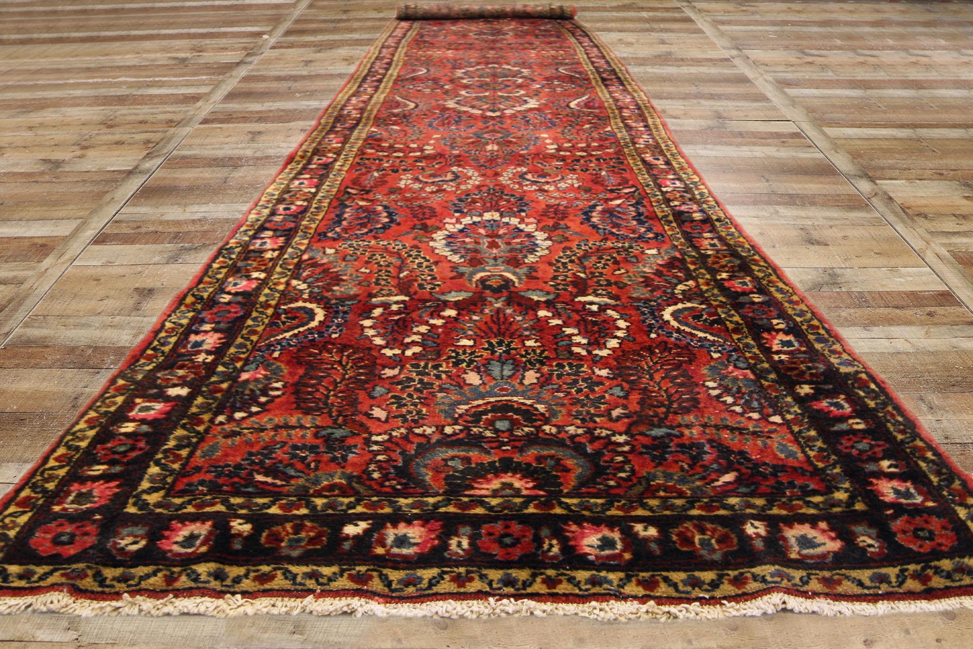 Lana Tappeto persiano Hamadan Sarouk del 1910 con stile moderno in vendita