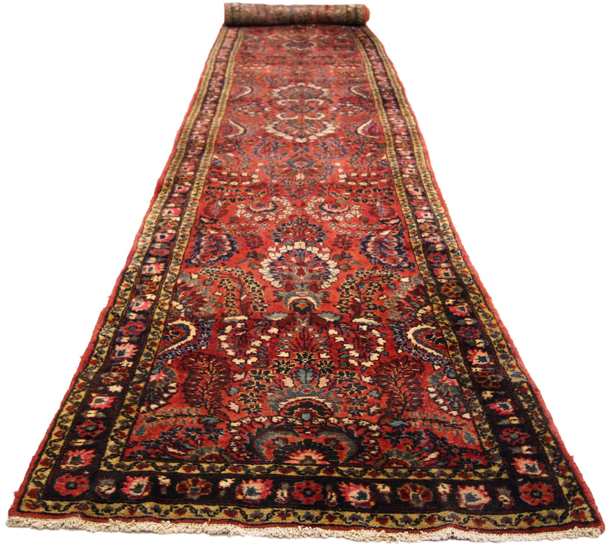 Persiano Tappeto persiano Hamadan Sarouk del 1910 con stile moderno in vendita