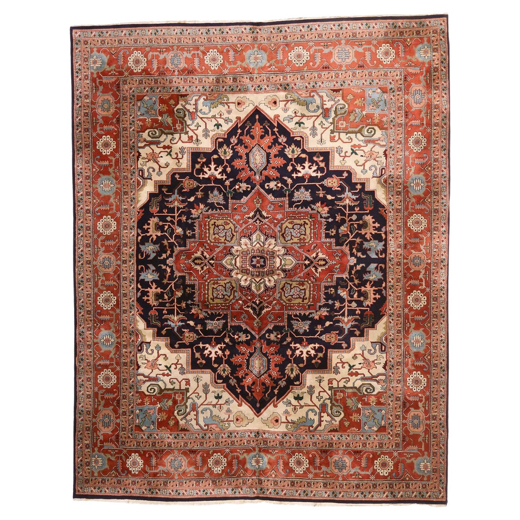 1910's Persian Heriz Carpet with Traditional Style