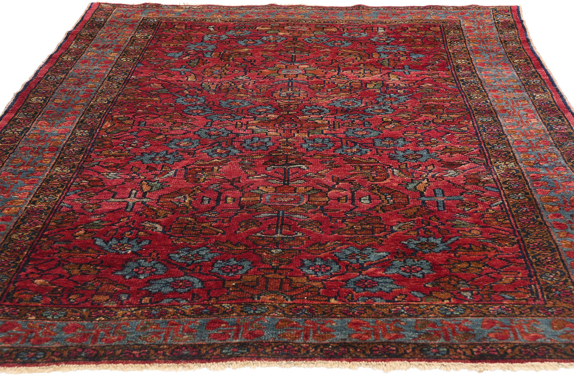 Persischer Lilihan-Teppich aus dem Jahr 1910, 04'10 x 06'09 (Sarouk Farahan) im Angebot