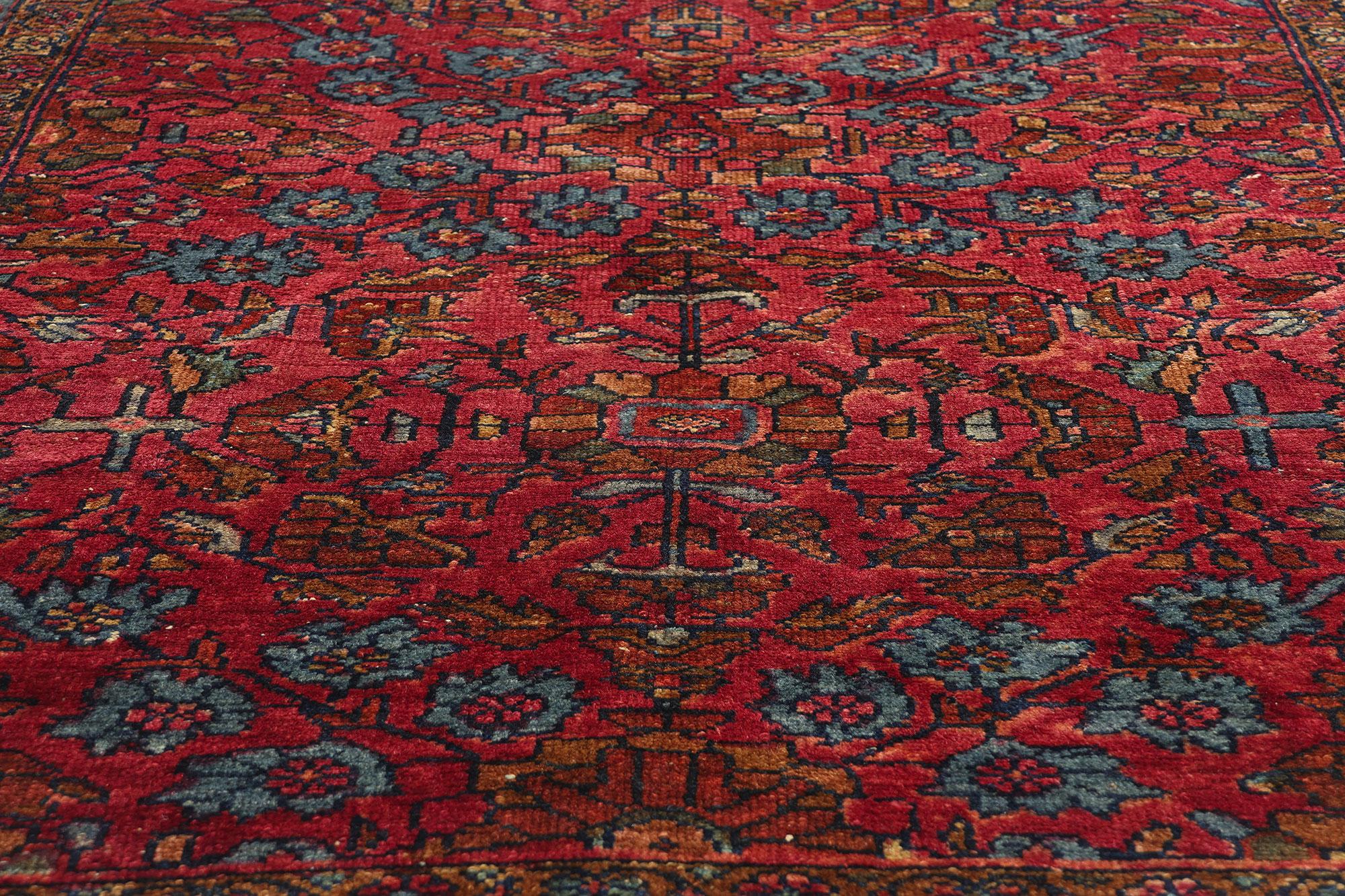 Persischer Lilihan-Teppich aus dem Jahr 1910, 04'10 x 06'09 im Zustand „Gut“ im Angebot in Dallas, TX