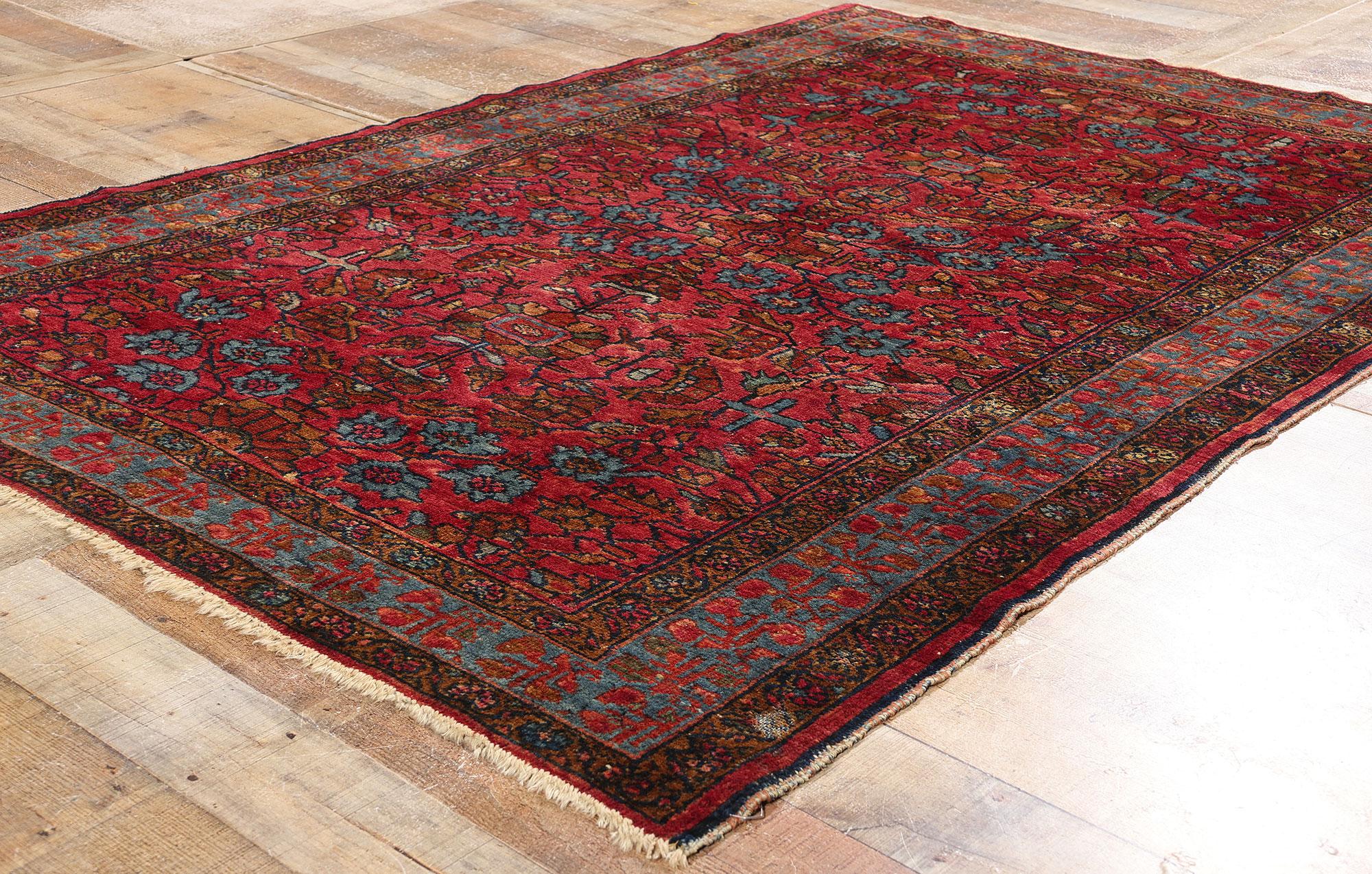 Persischer Lilihan-Teppich aus dem Jahr 1910, 04'10 x 06'09 (Wolle) im Angebot