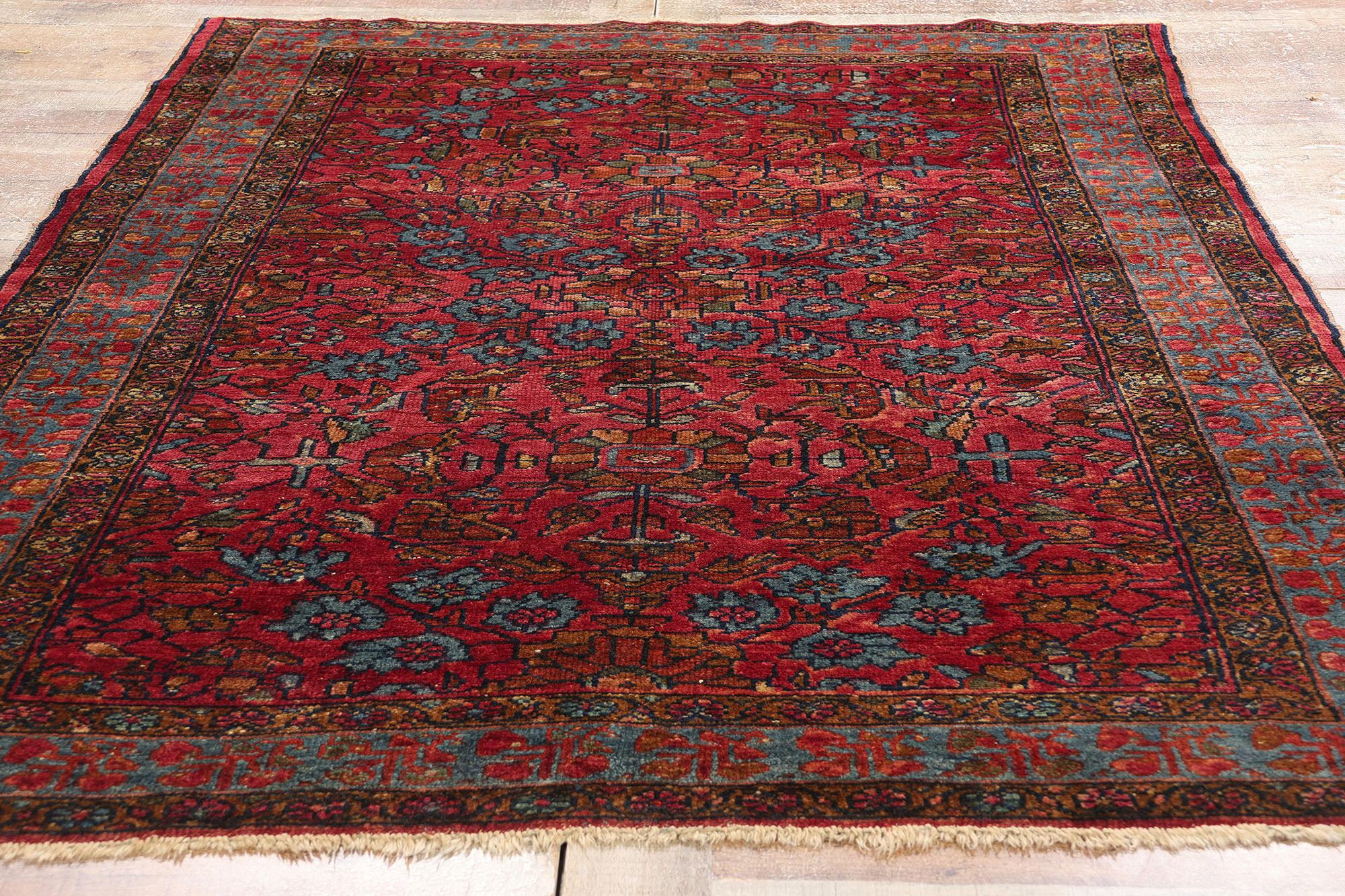 Persischer Lilihan-Teppich aus dem Jahr 1910, 04'10 x 06'09 im Angebot 1