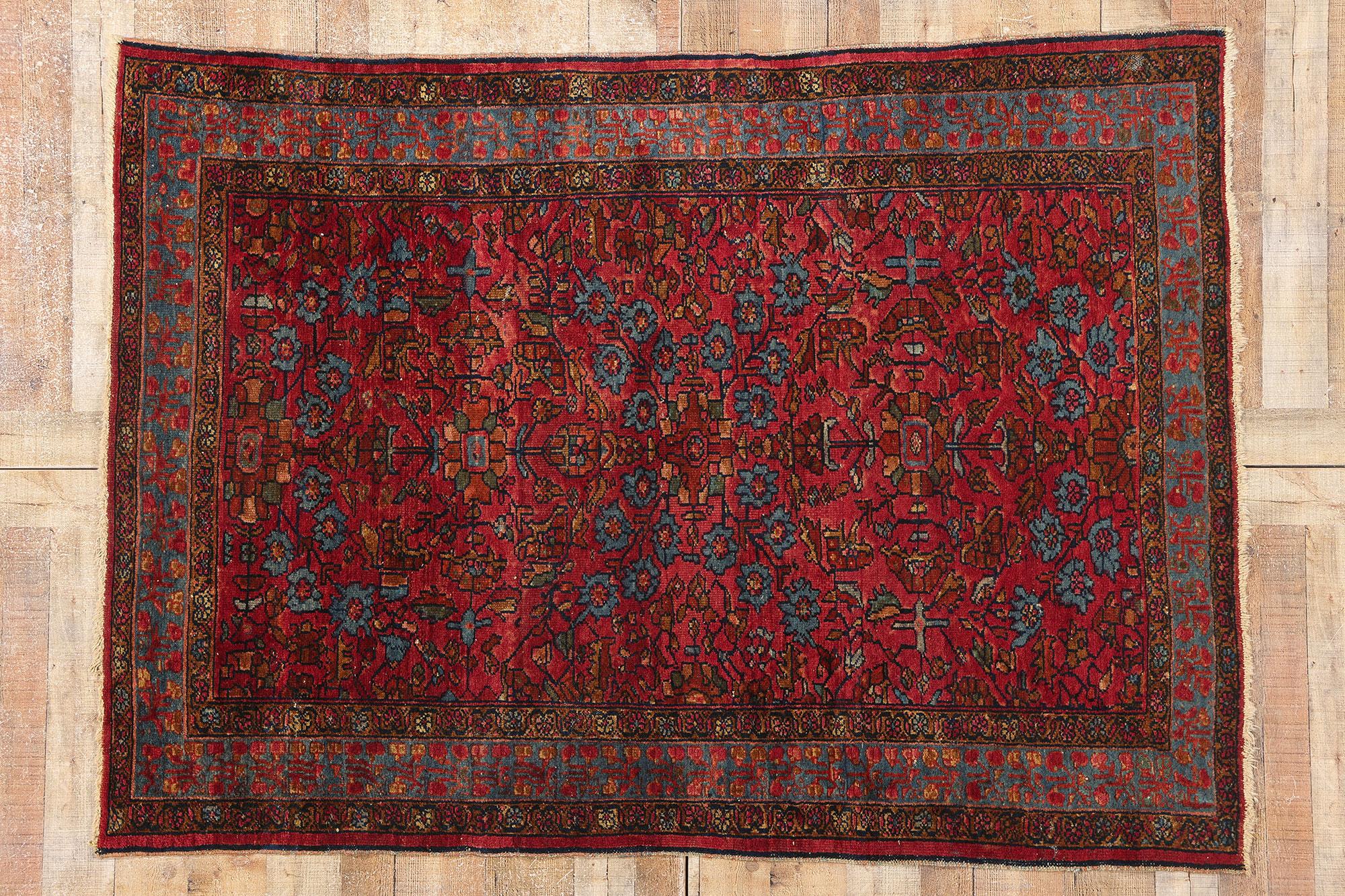 Persischer Lilihan-Teppich aus dem Jahr 1910, 04'10 x 06'09 im Angebot 2