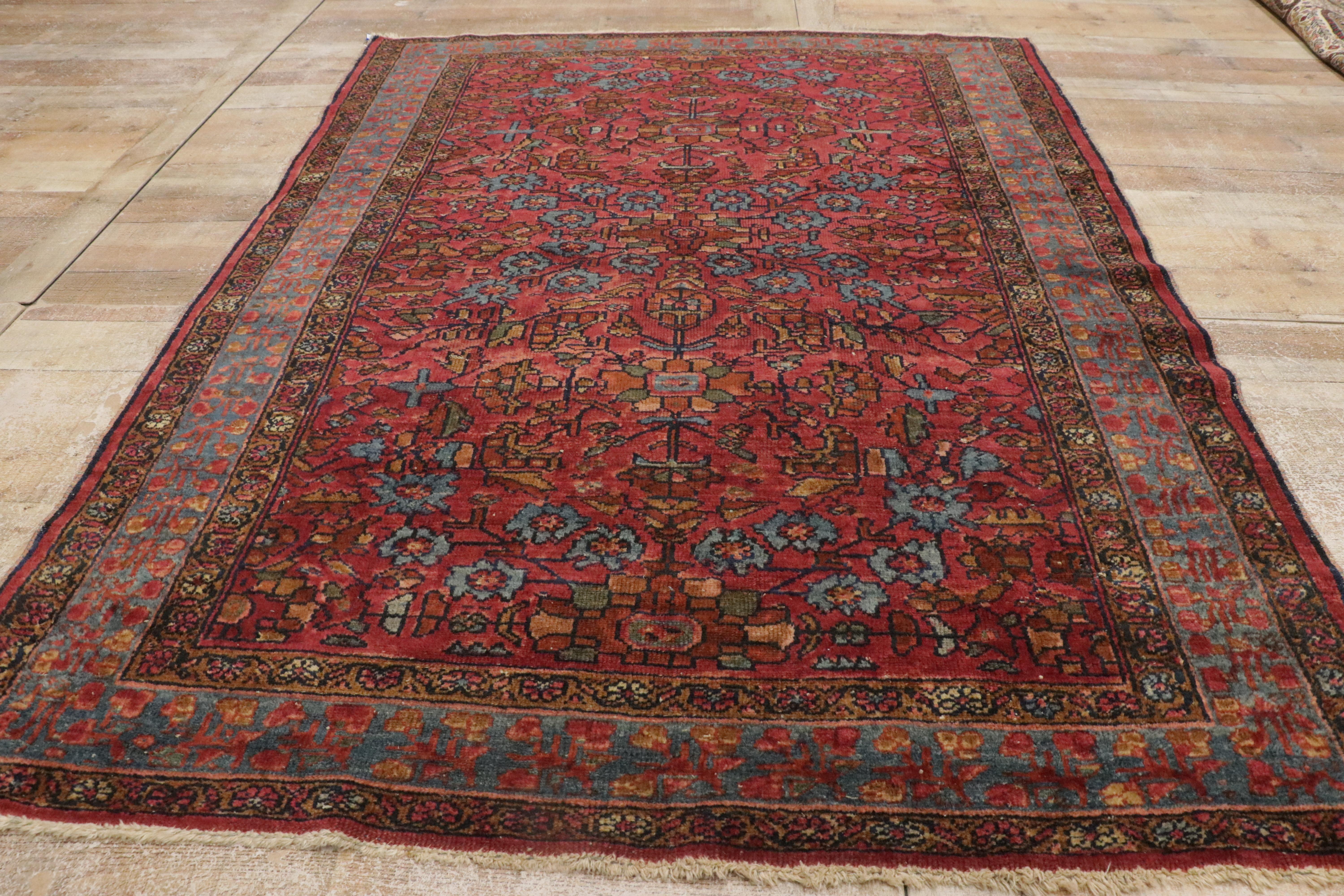 1910's Persian Lilihan Carpet with Traditional Style For Sale 4