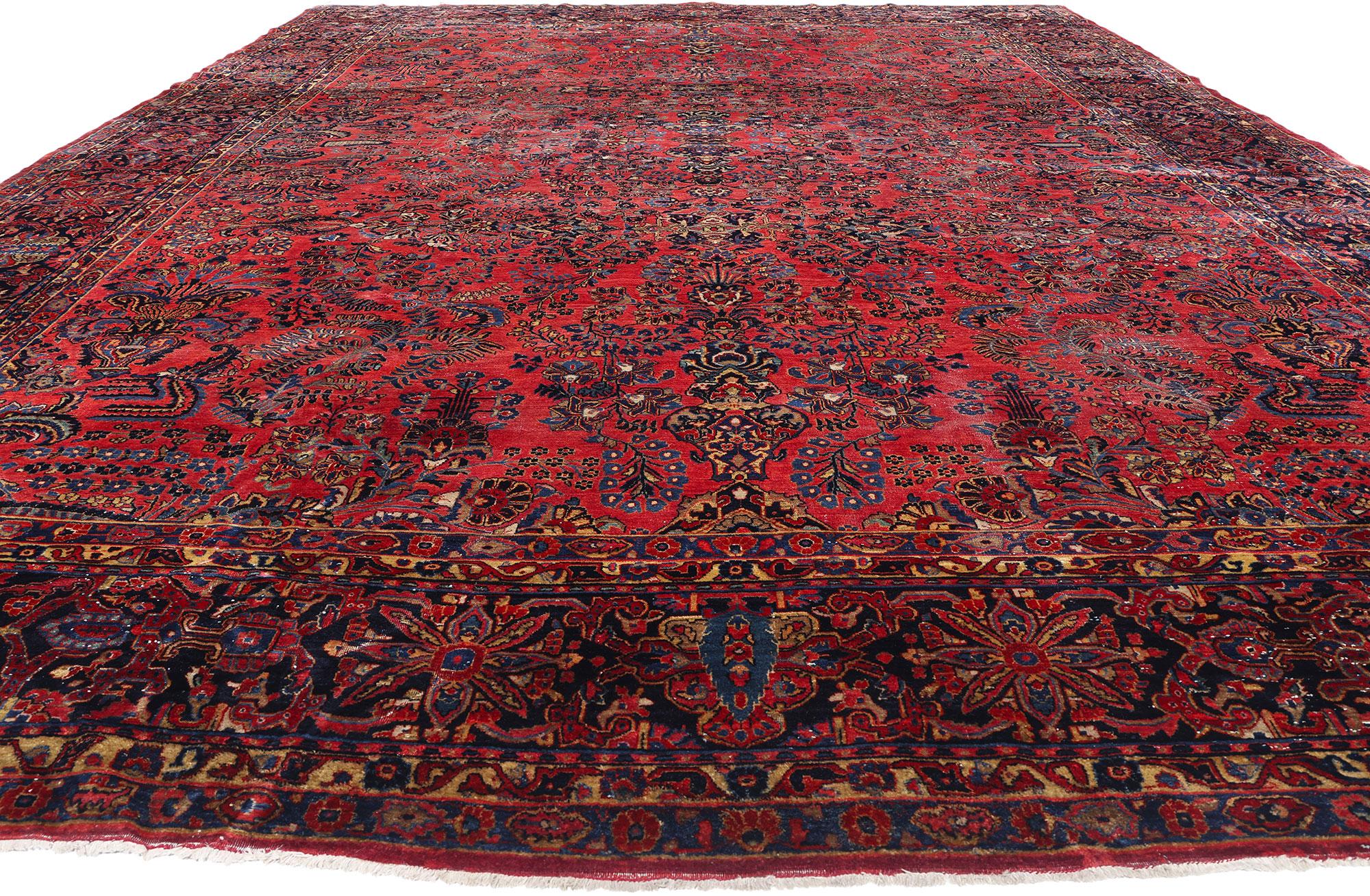 Persiano Tappeto Sarouk persiano del 1910 con stile moderno in vendita