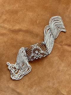 1910s Platinum Natural Pearl and Diamond Choker Necklace
