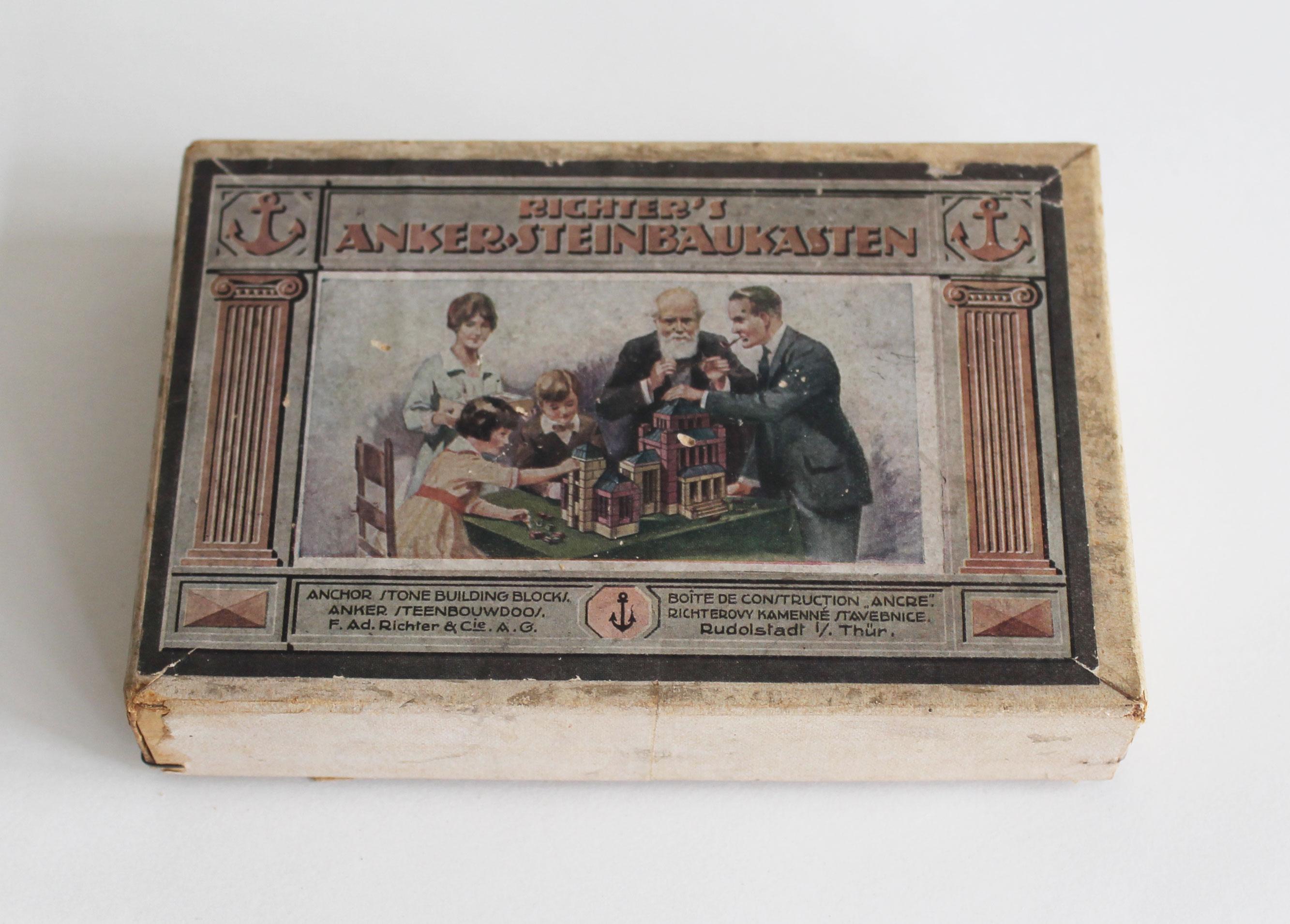 1910's Richter's Stone Anchor Building Blocks Box For Kids For Sale 9