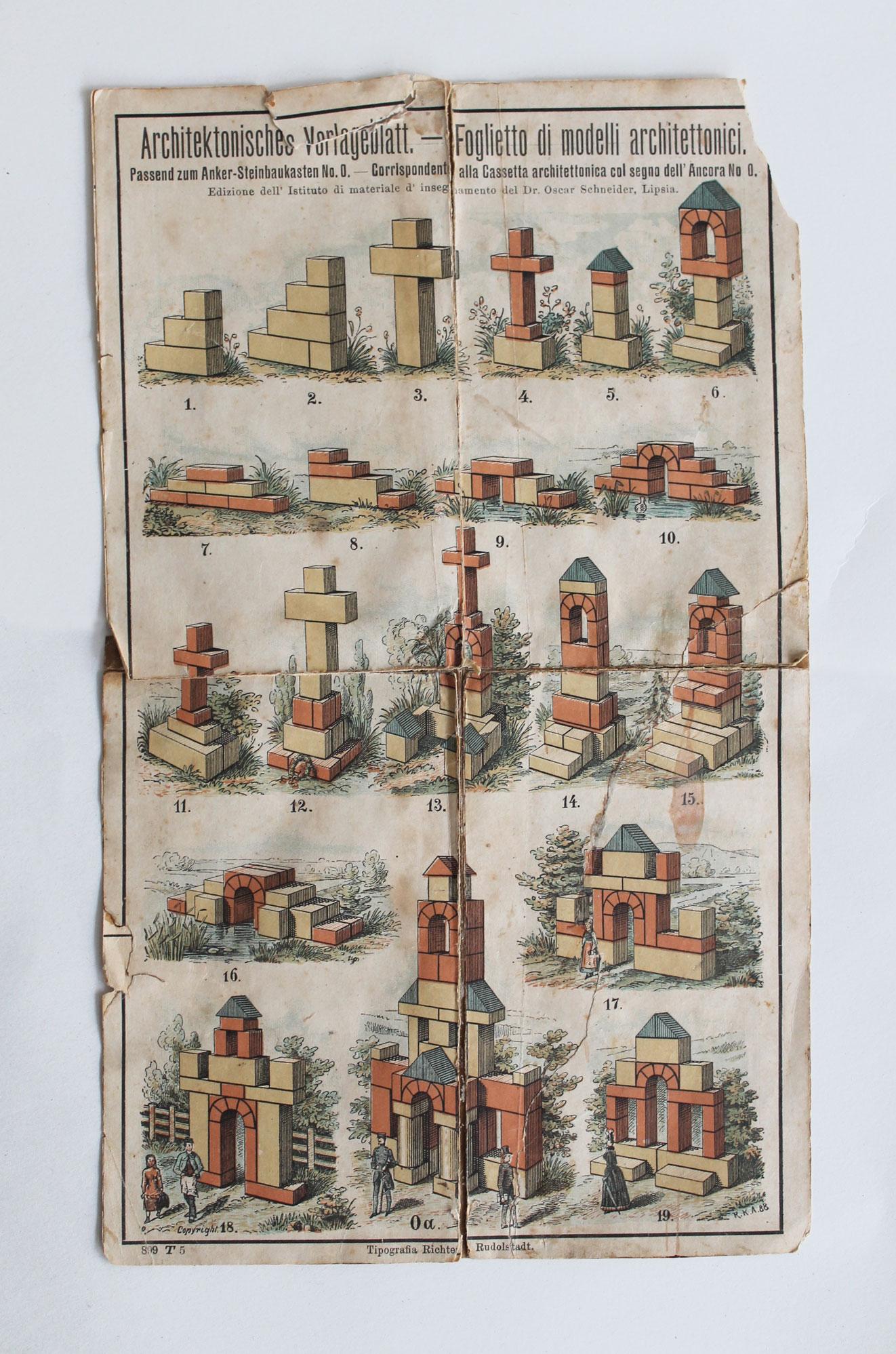 1910's Richter's Stone Anchor Building Blocks Box For Kids For Sale 11