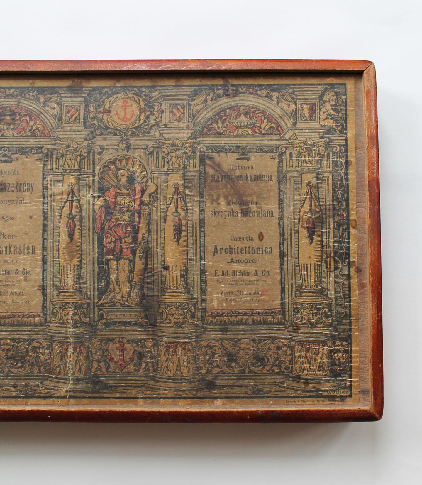 Belle Époque 1910's Richter's Stone Anchor Building Blocks Box For Kids For Sale
