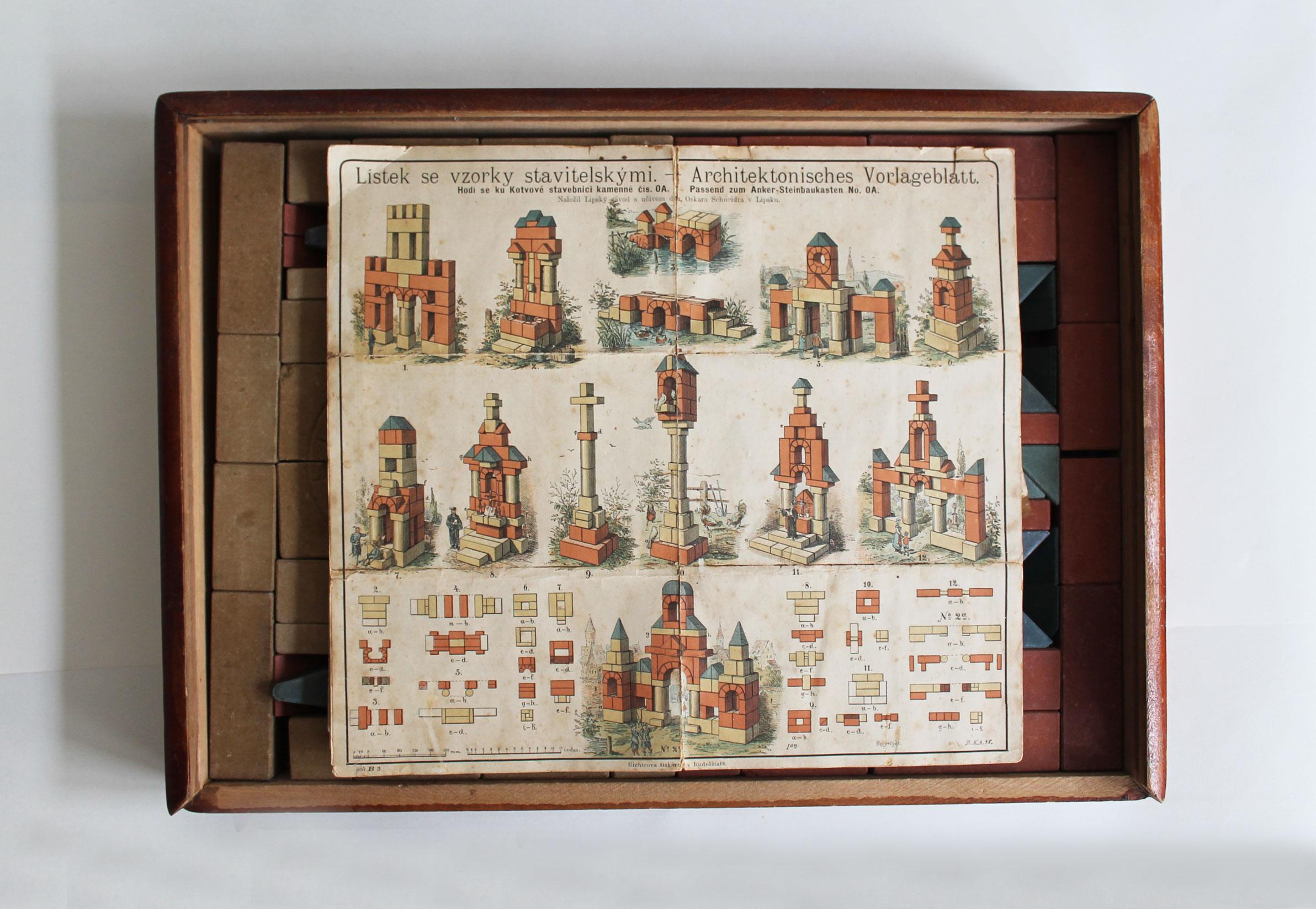 Other 1910's Richter's Stone Anchor Building Blocks Box For Kids For Sale