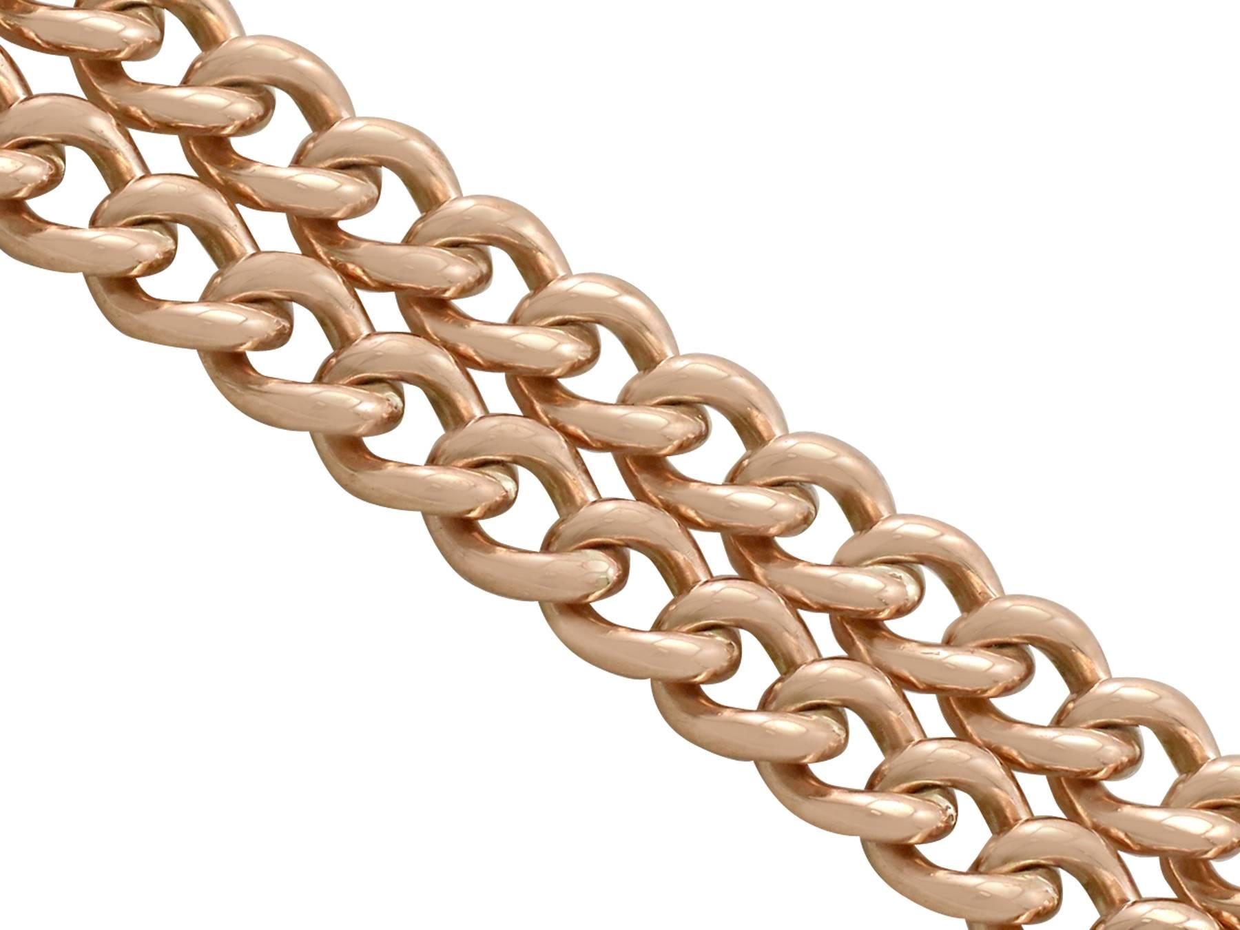 1910s Rose Gold Double Albert Watch Chain 1