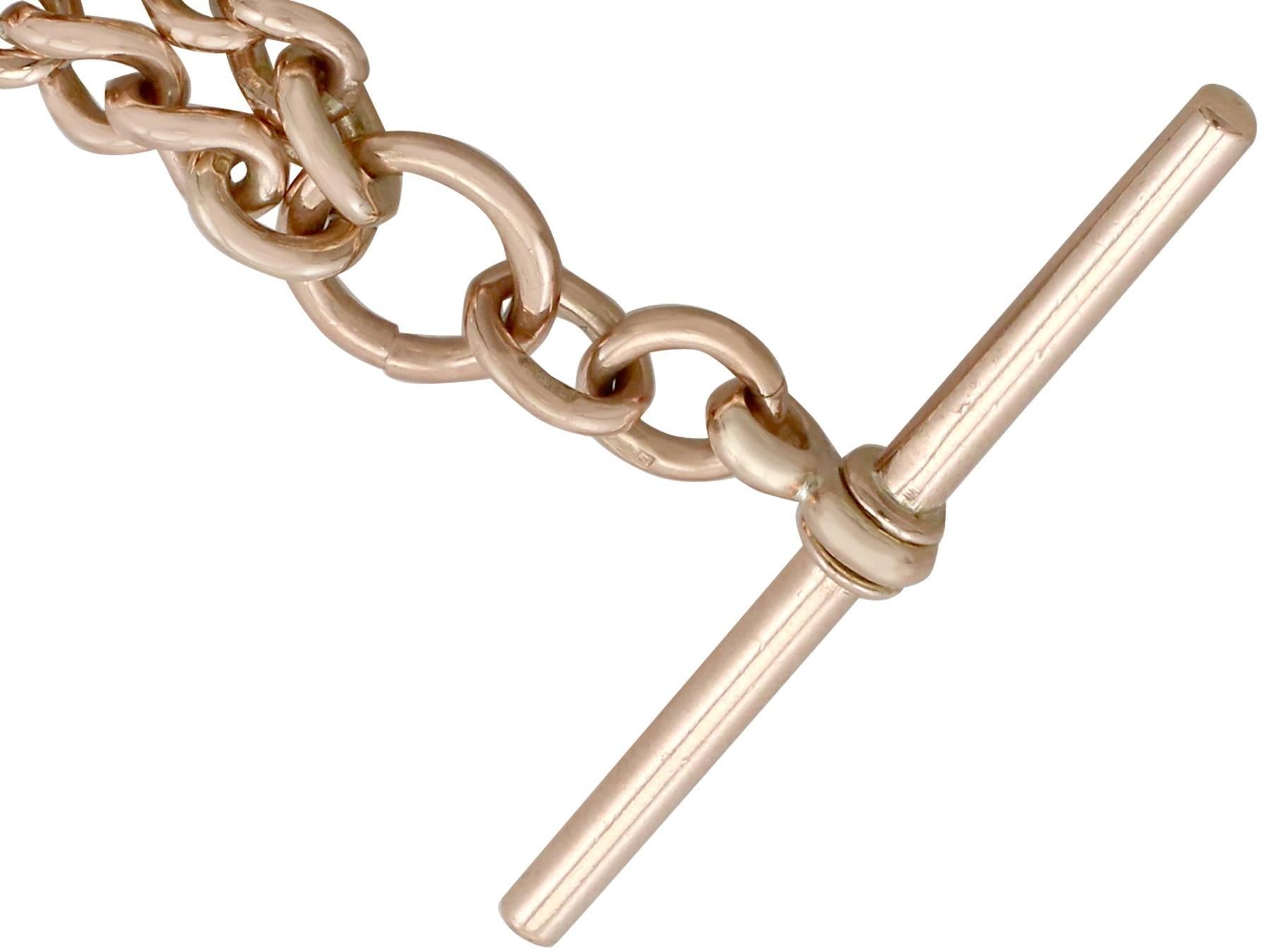 1910s Rose Gold Double Albert Watch Chain 3