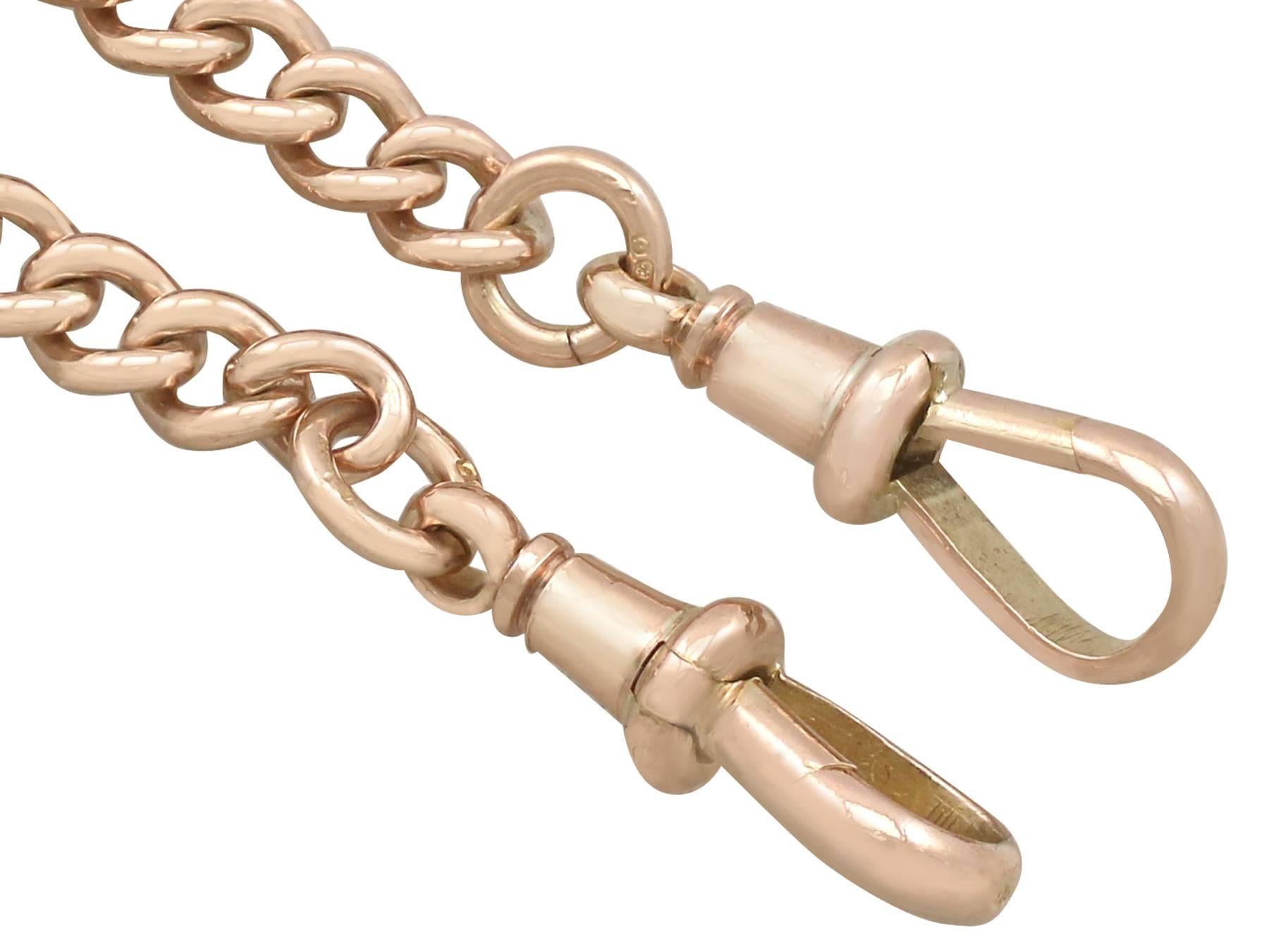 1910s Rose Gold Double Albert Watch Chain 4