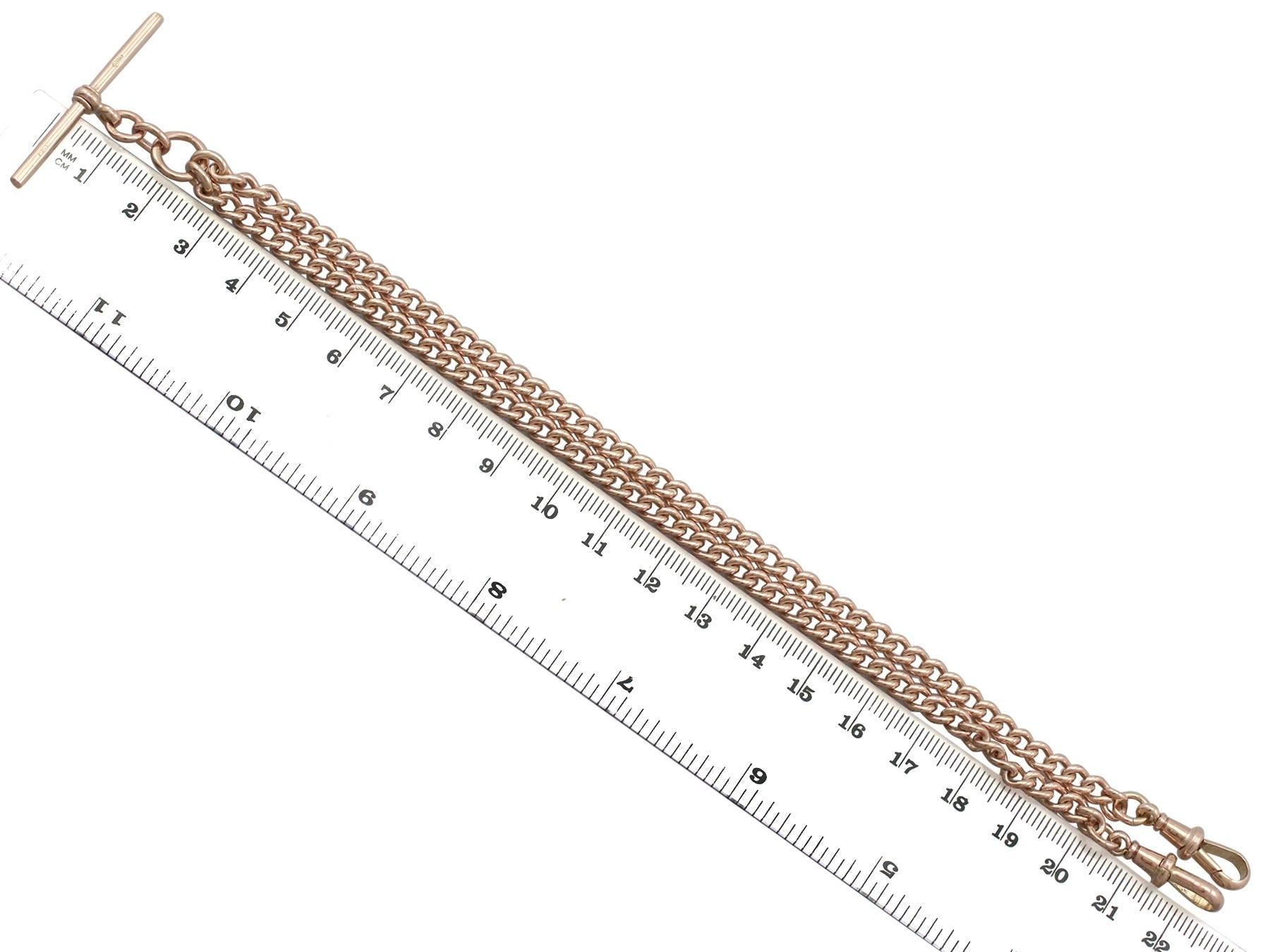 1910s Rose Gold Double Albert Watch Chain 5