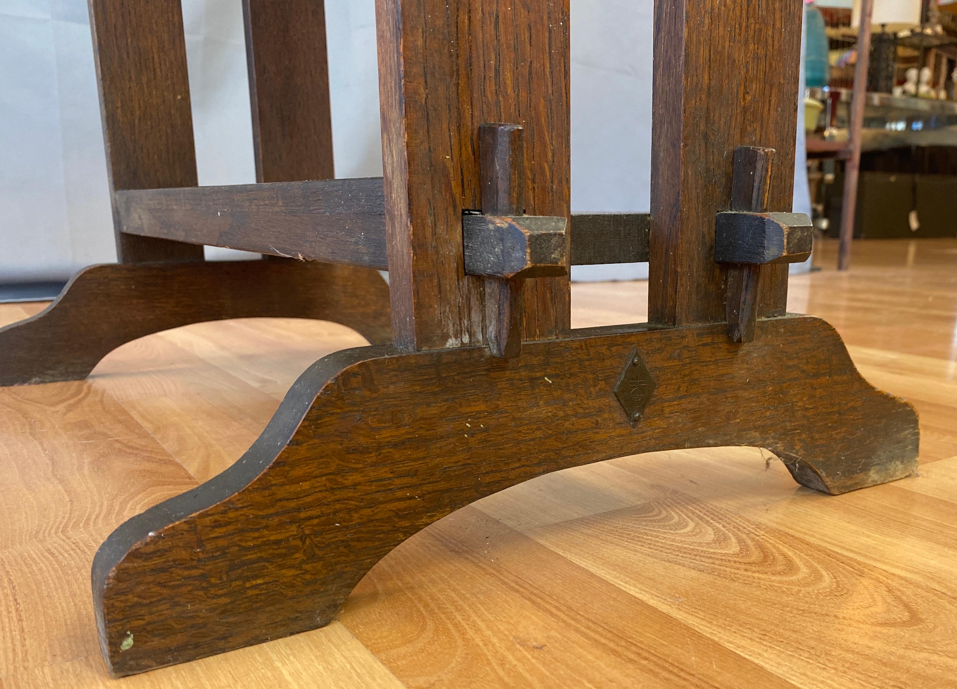 1910s Roycroft Little Journey Book Stand in Oak 7