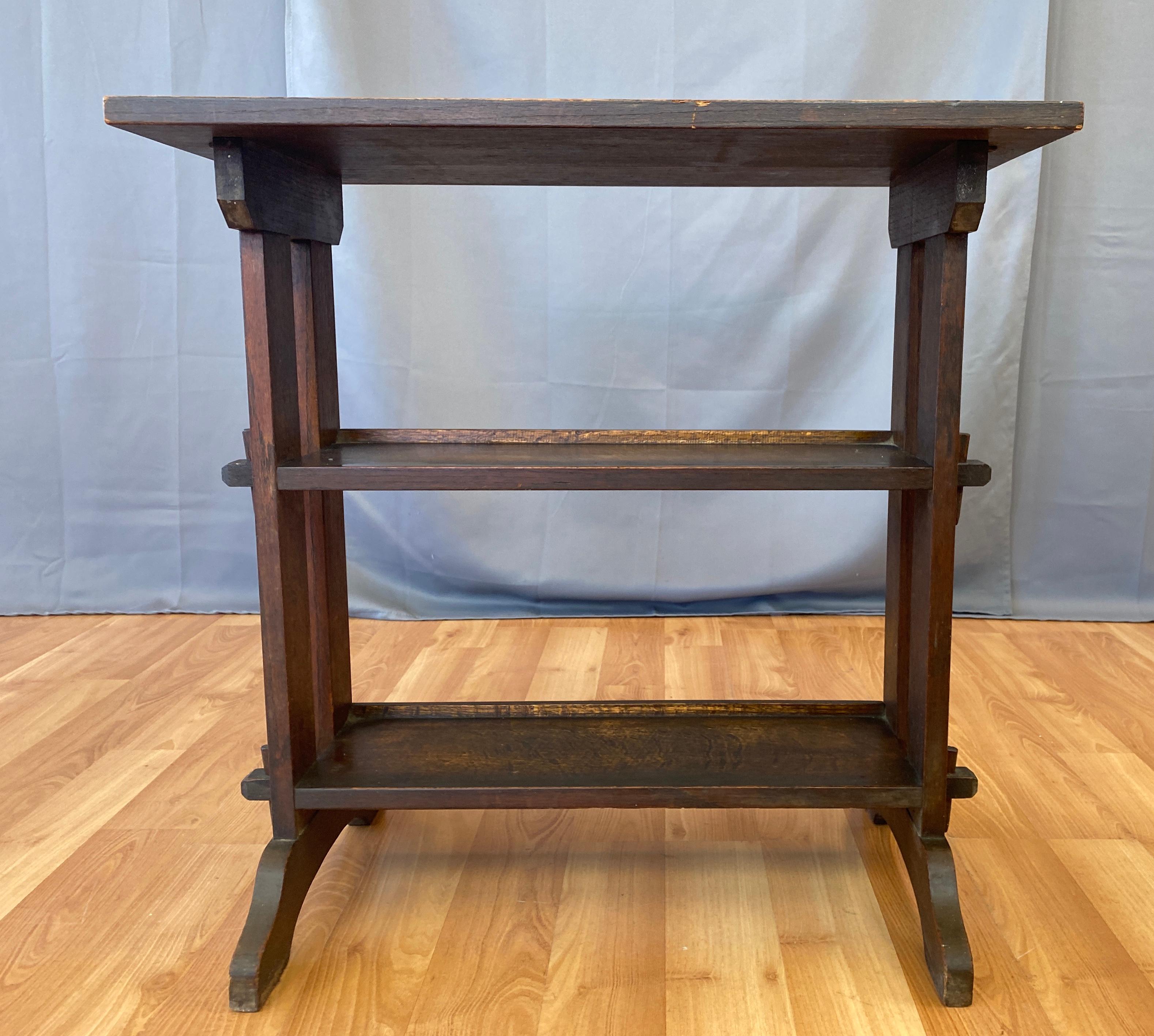 American 1910s Roycroft Little Journey Book Stand in Oak
