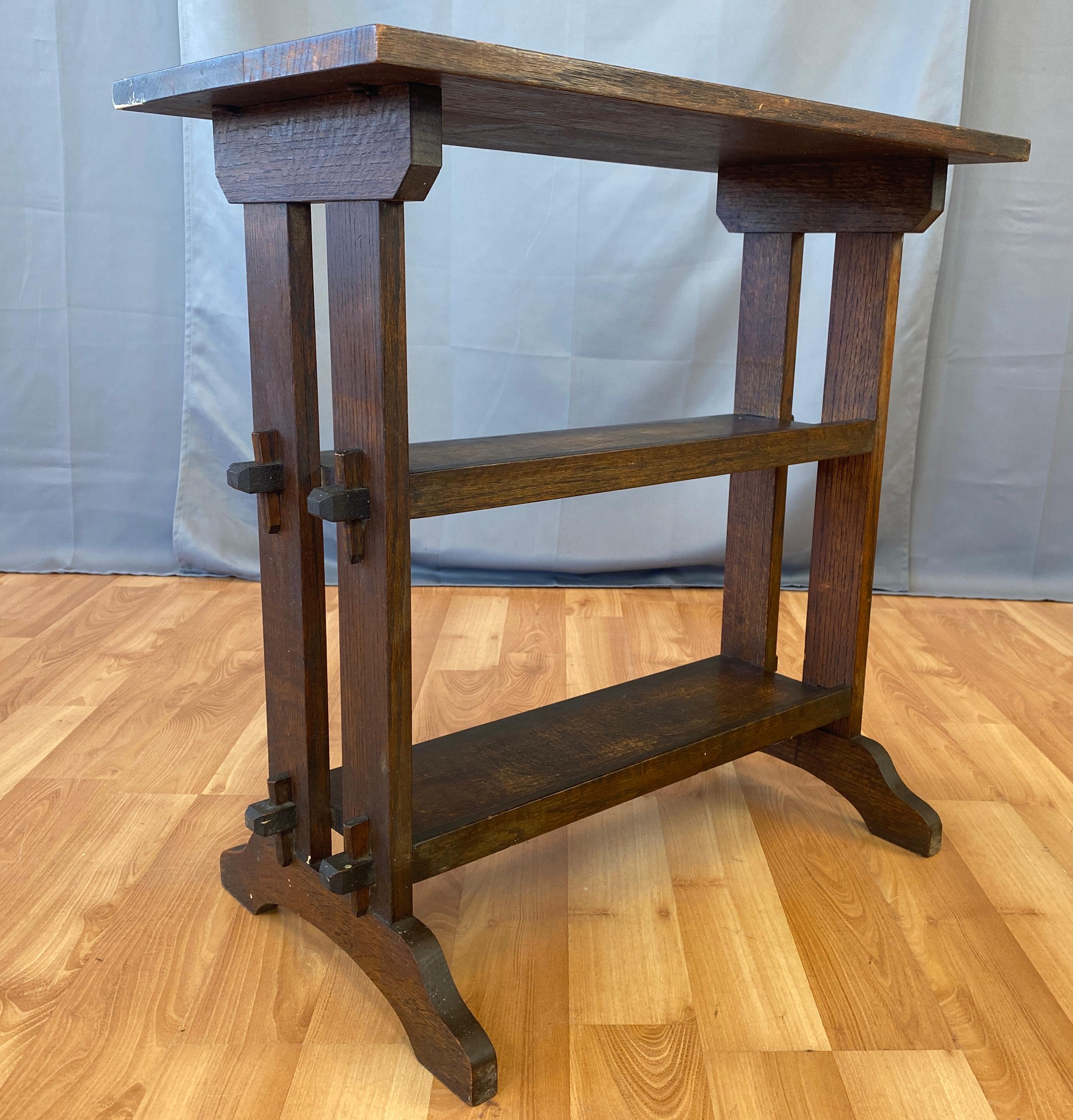 1910s Roycroft Little Journey Book Stand in Oak 1
