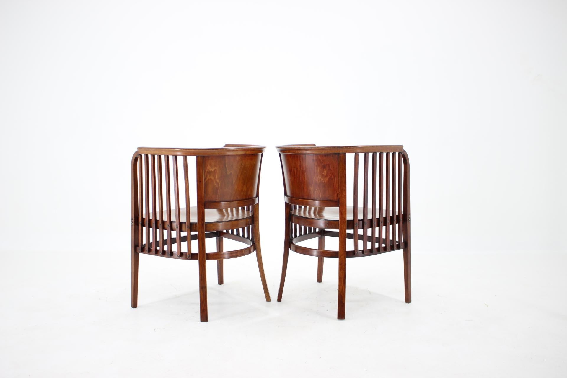 1910s Set of Two Marcel Kammerer Wooden Chairs for Gebruder Thonet In Good Condition In Praha, CZ