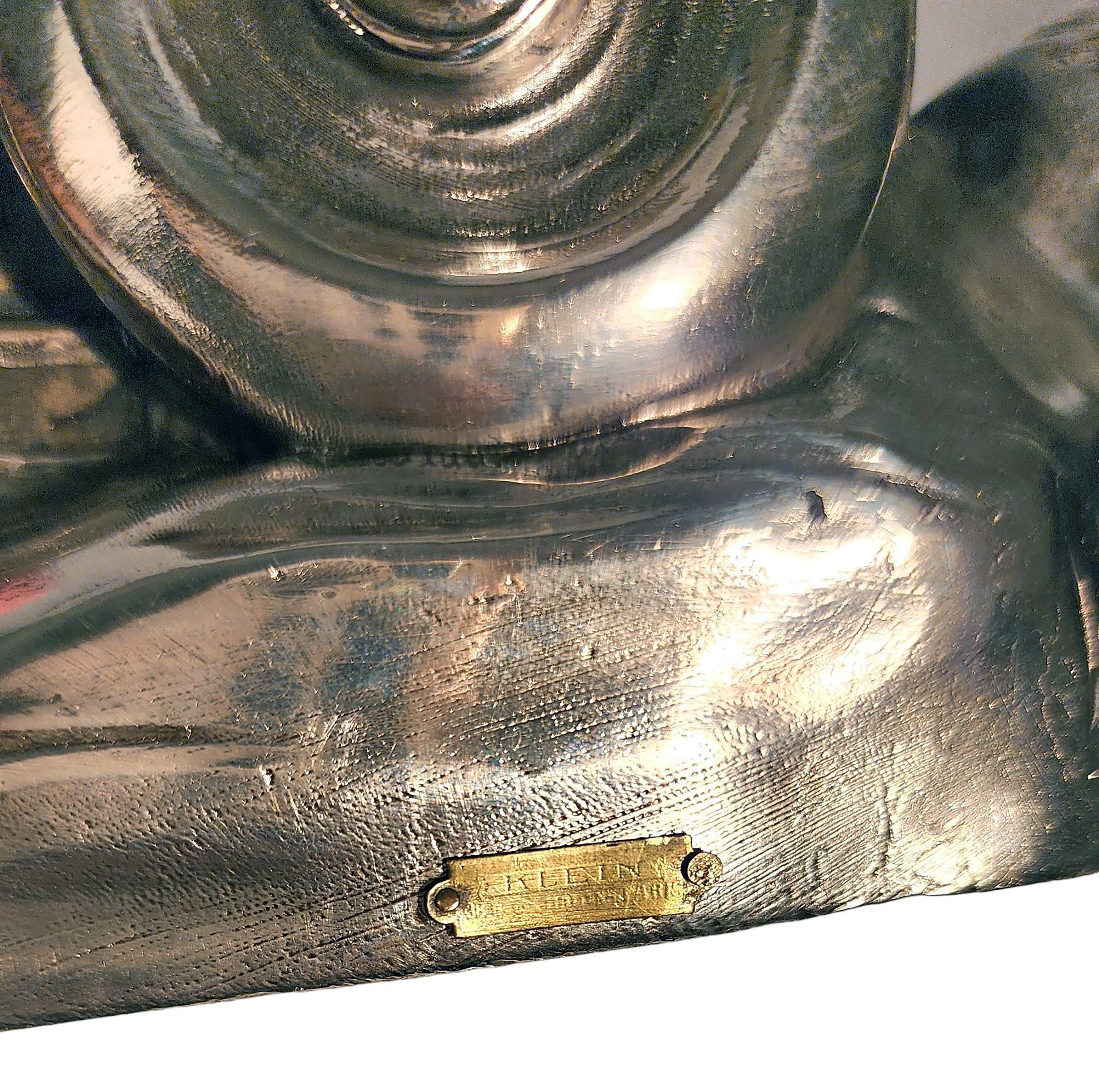 1910s Silvered Pewter Race Car Inkwell by Wilhelm Zwick for Kayserzinn, Germany 1