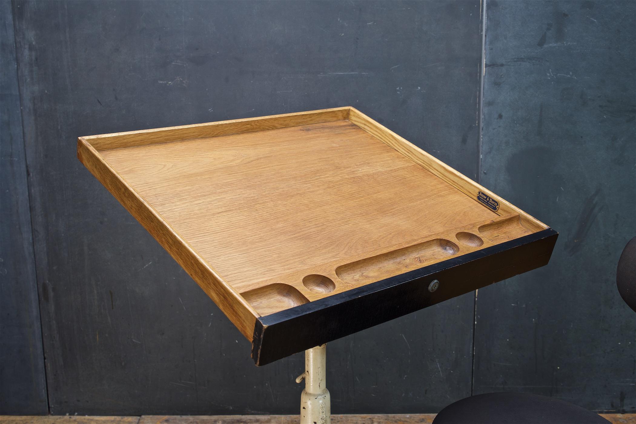 1910s Speloncato Cast Iron Drafting Table Drawer Adjustable Vintage Industrial en vente 3