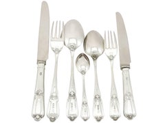Antique George V 1910s Sterling Silver Canteen of Cutlery for Eight Persons
