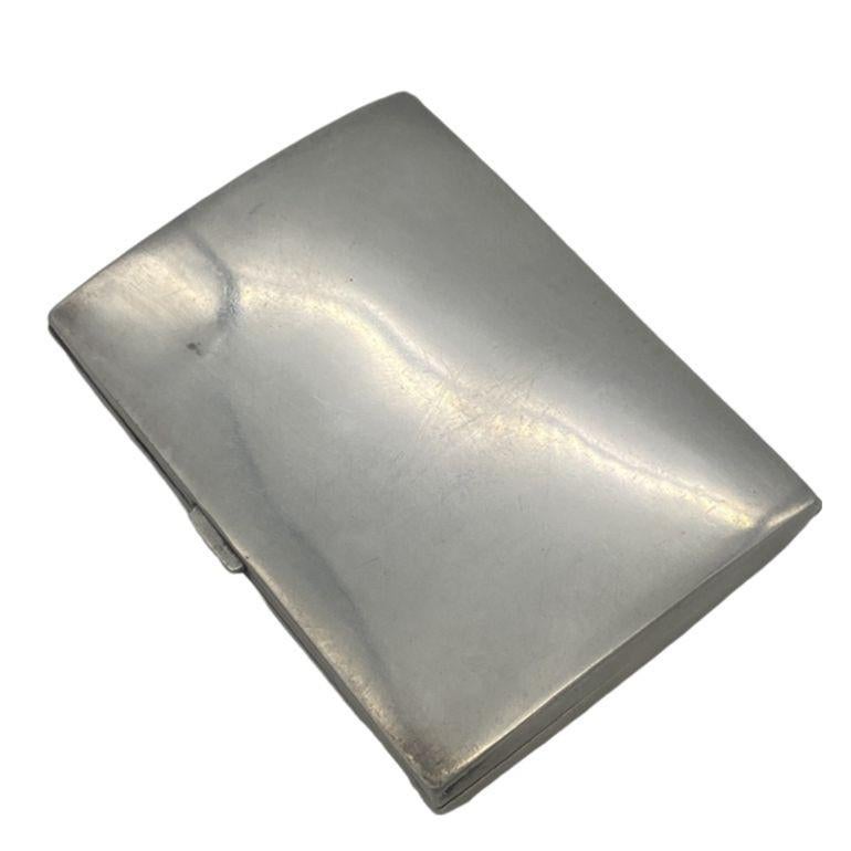 Art Nouveau Portasigarette in argento Sterling del 1910 con motivo a scacchiera smaltato blu cobalto in vendita