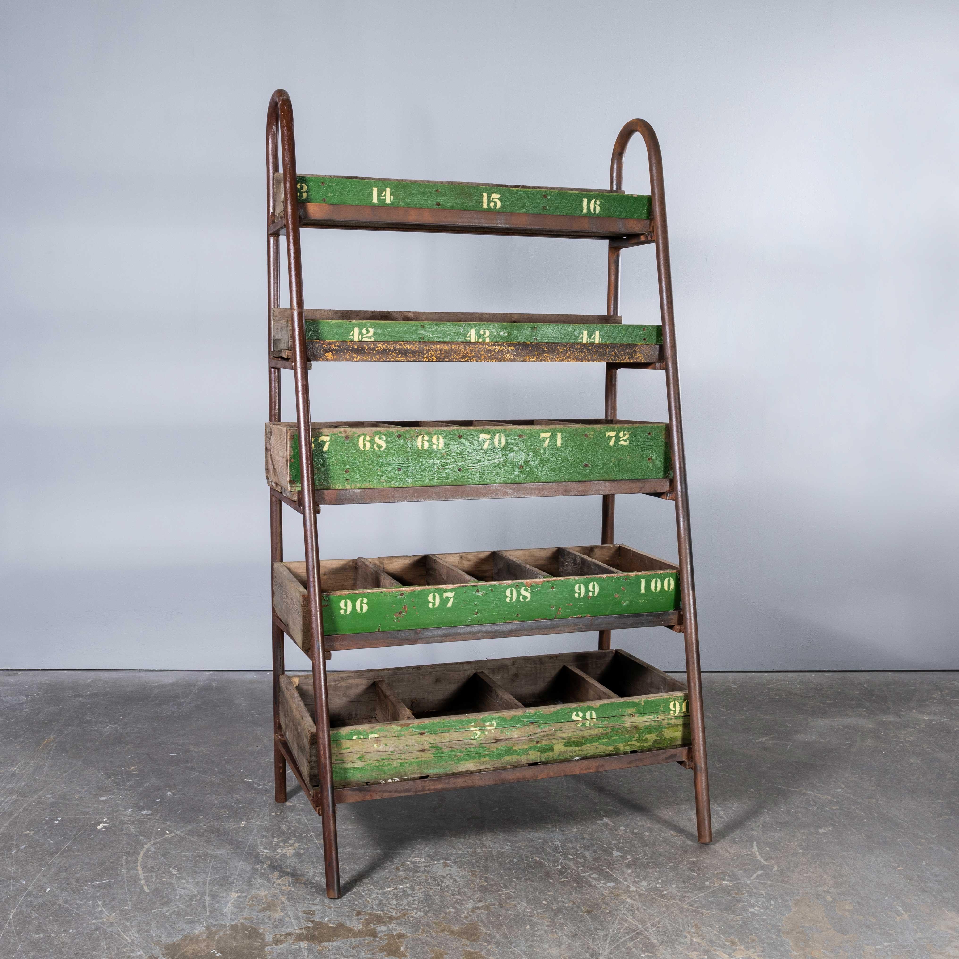 1910's Victorian Metal Frame Warehouse Pigeon Hole Rack 6