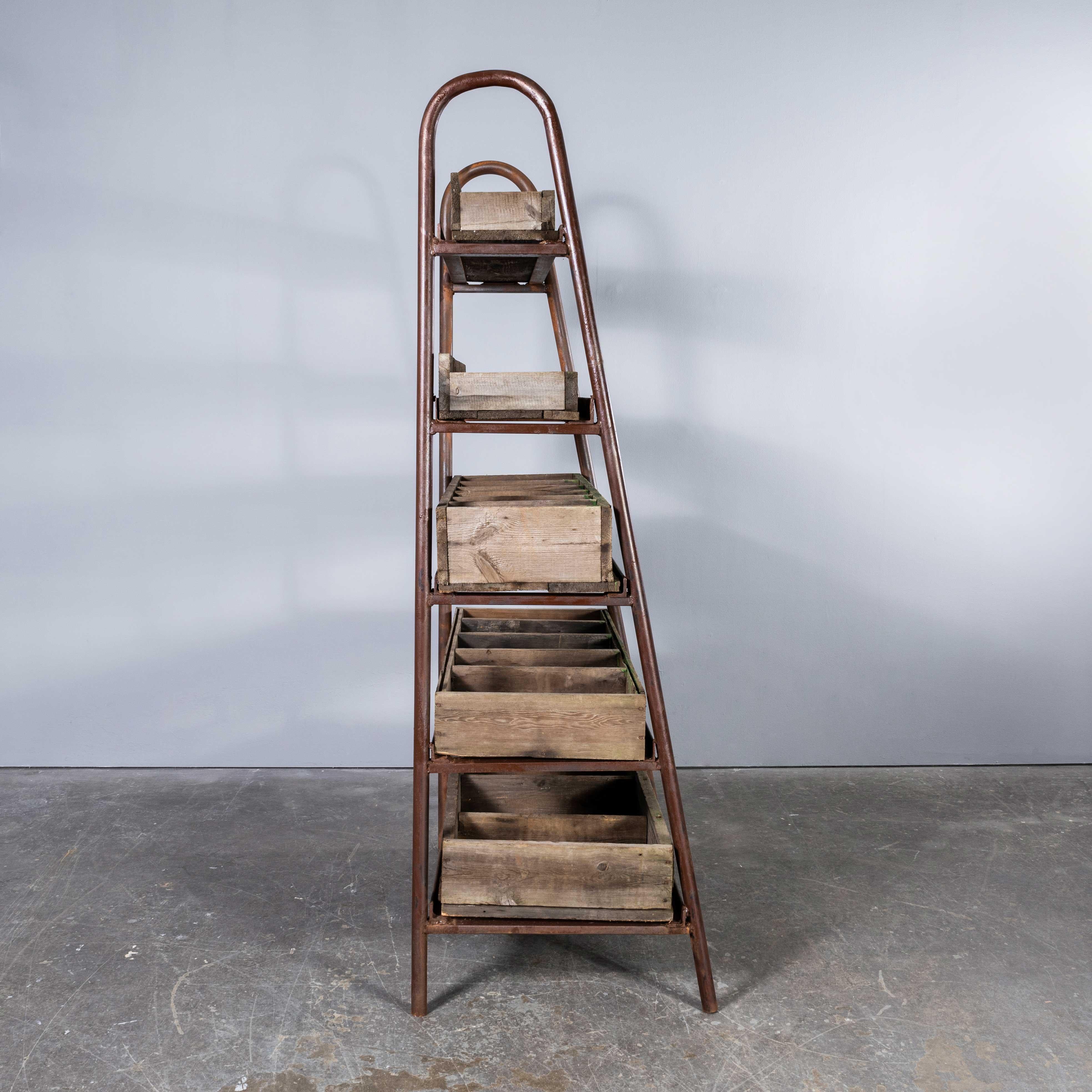 1910's Victorian Metal Frame Warehouse Pigeon Hole Rack 2