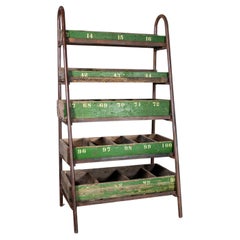 Used 1910's Victorian Metal Frame Warehouse Pigeon Hole Rack