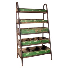 Used 1910's Victorian Metal Frame Warehouse Pigeon Hole Rack