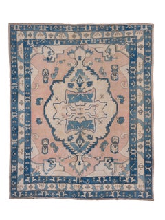 1910s Vintage Oushak with Royal Blue Themes