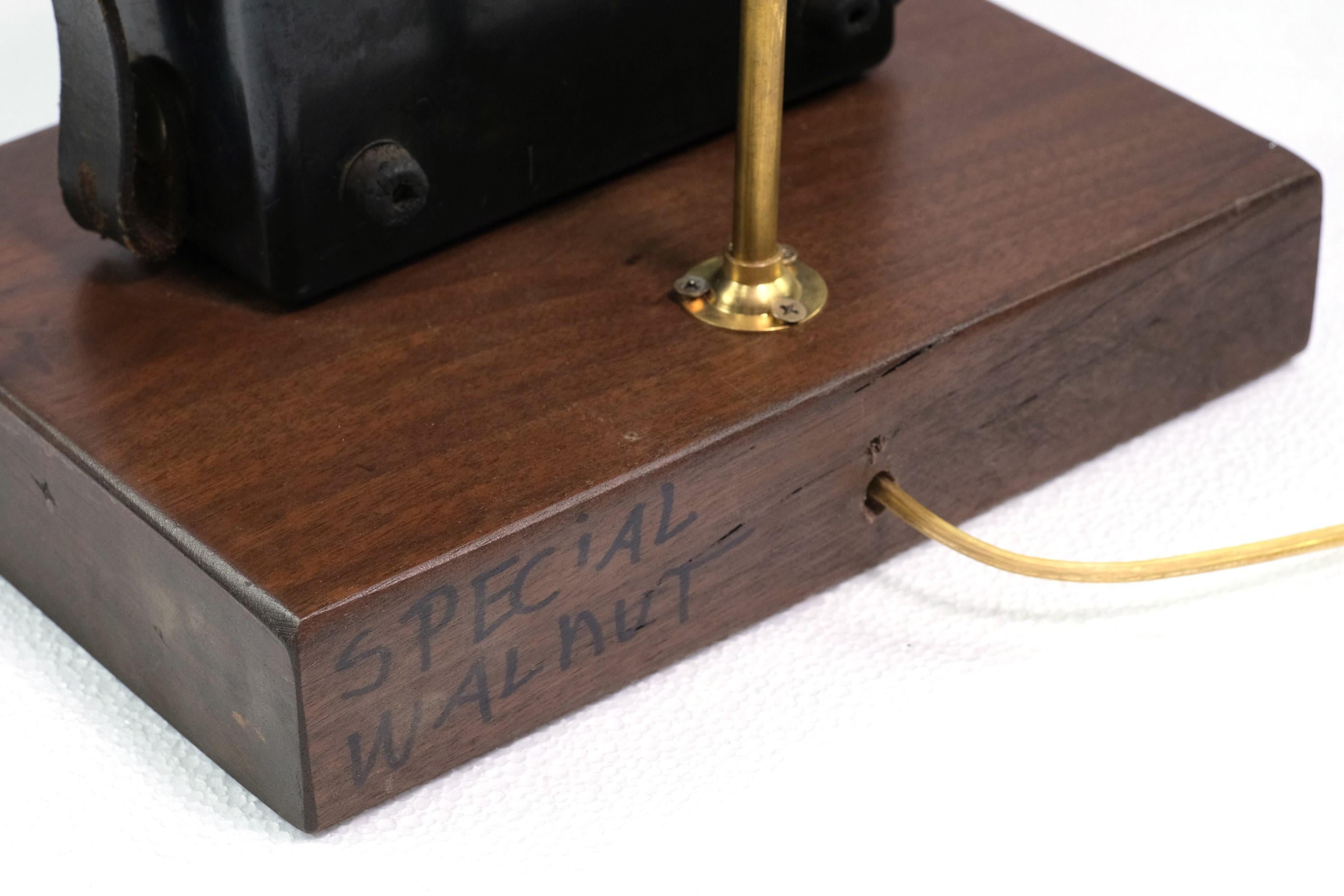 Brass 1910s Western Electric Bakelite Voltmeter Table Lamp For Sale