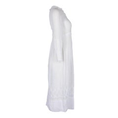 1910s White Cotton Muslin Tea Dress