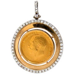 1911 British Georgivs V. D.G Britt OMN Rex FD IND IMP Diamonds Pendant 22Kt14Kt*
