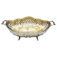 1911 Continental Silver Centerpiece Bowl with Glass Liner