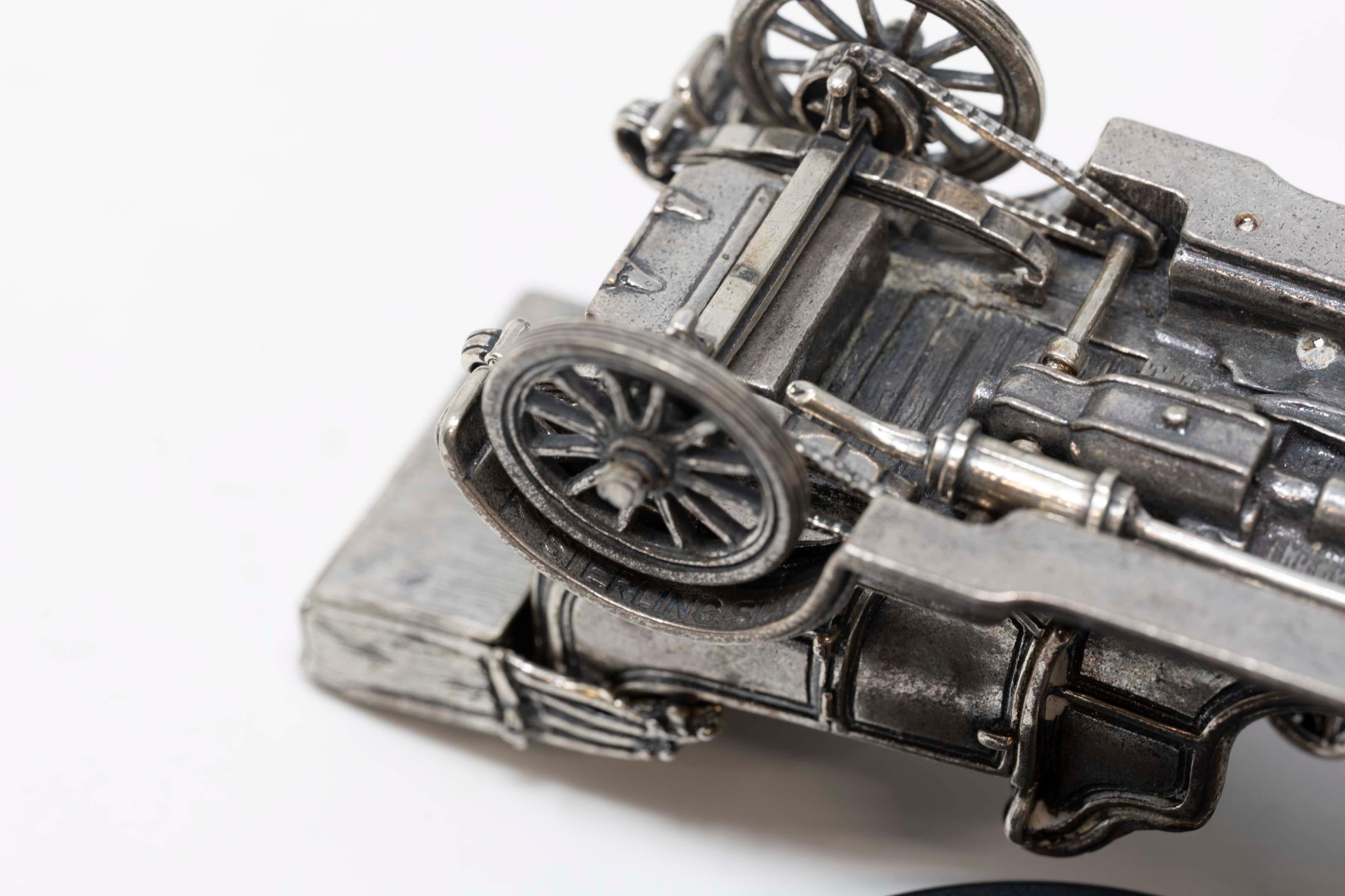 1911 Delaunay-Belleville Sterling Silver Miniature Car In Good Condition For Sale In Montreal, QC