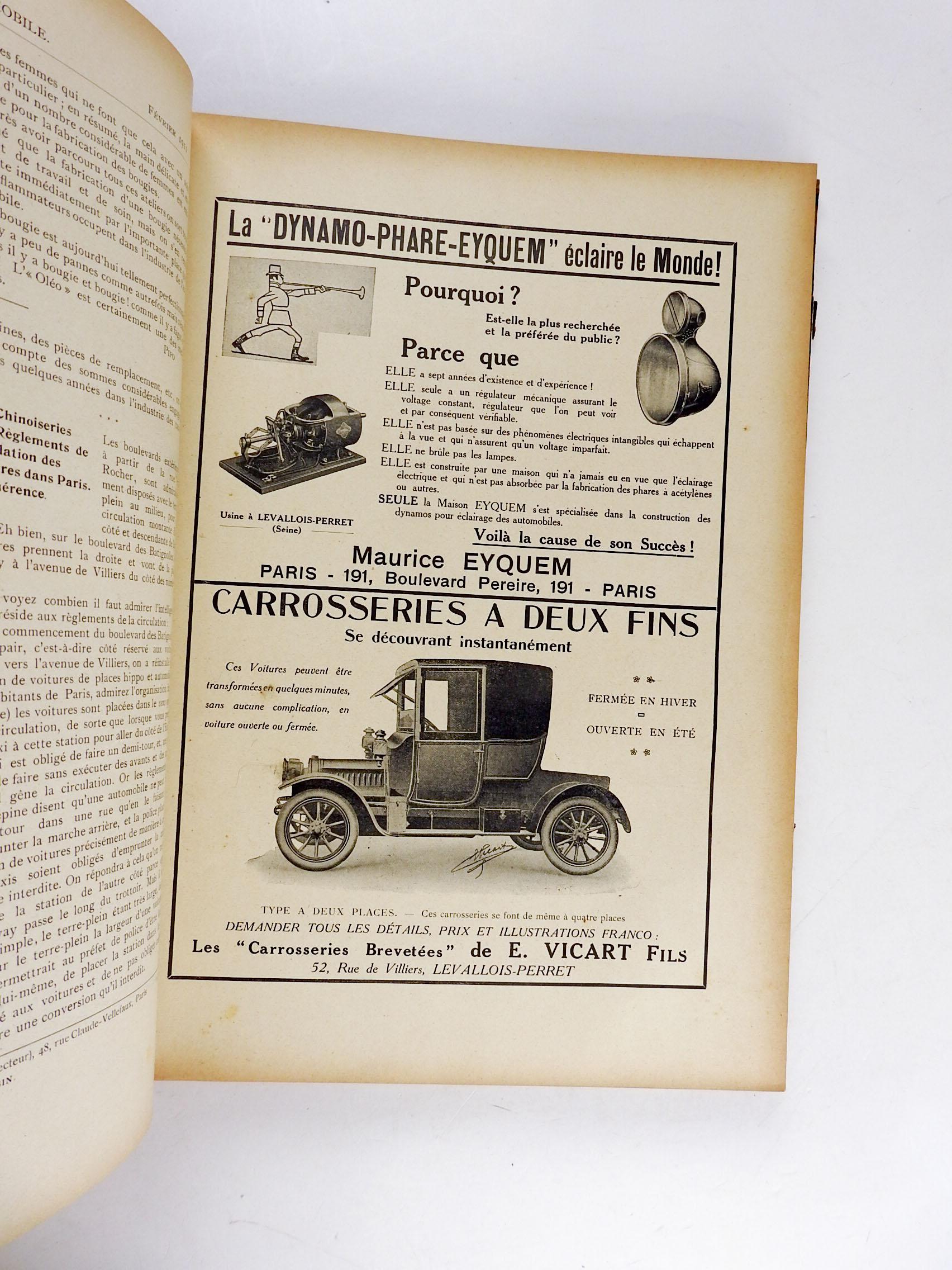 Belle Époque 1911 French Le Monde Automobile Book For Sale