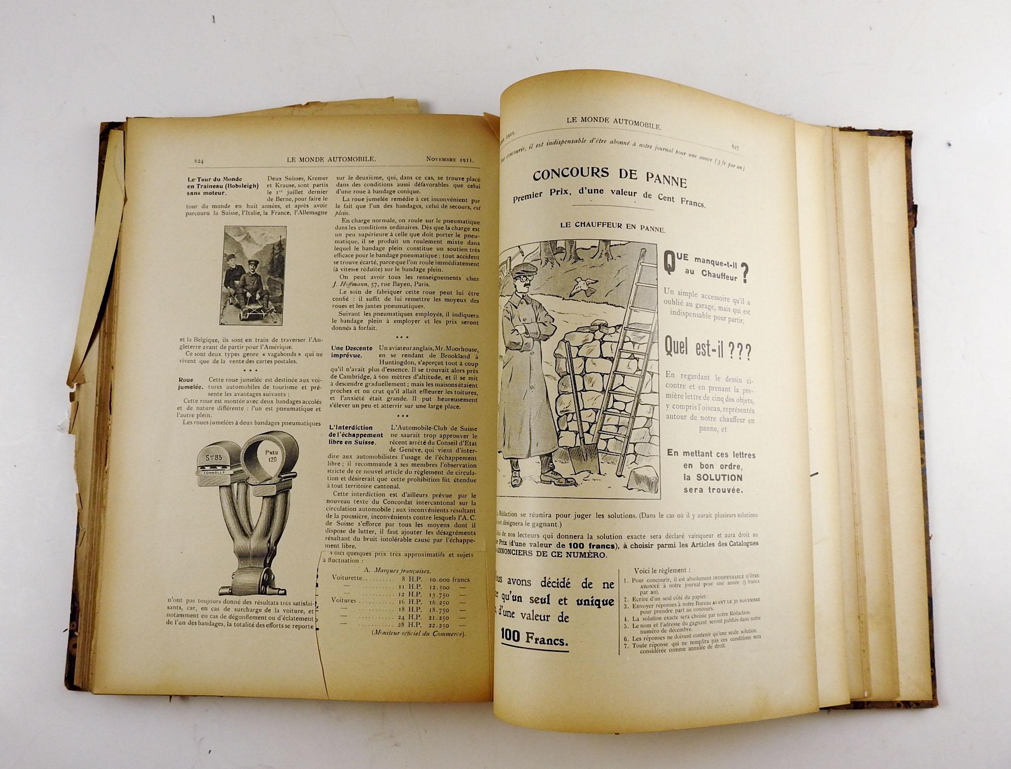 1911 French Le Monde Automobile Book For Sale 2