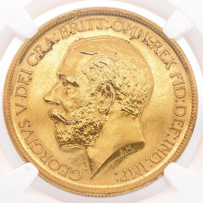 1911 Gran Bretaña Jorge V Moneda de Oro de 5 Libras a Prueba  - Limpiado - NGC en Bueno Estado en New York, NY