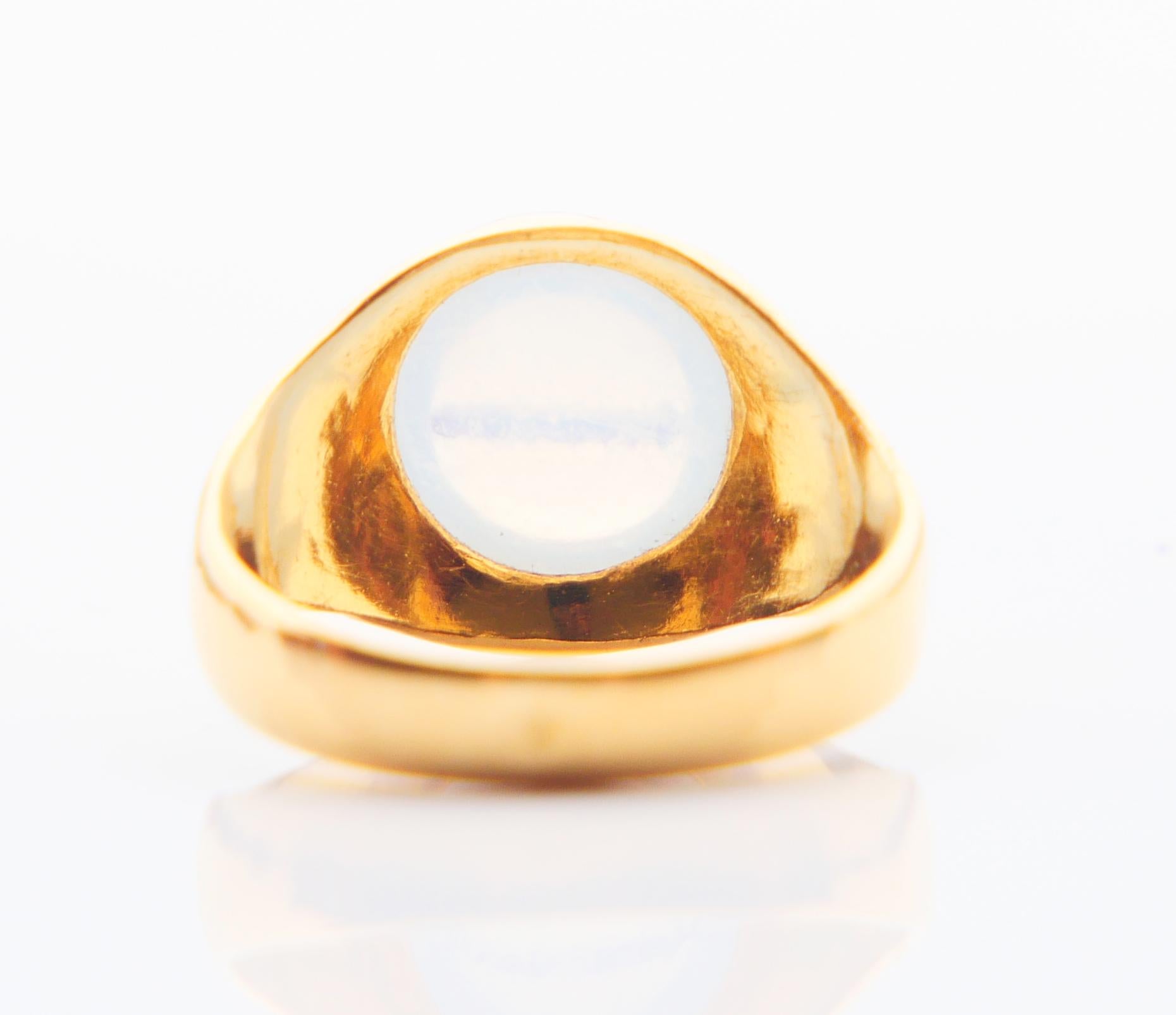 1911 John 's Ring Moonstone solid 23K Gold Ø US 7.25 /6 gr For Sale 5