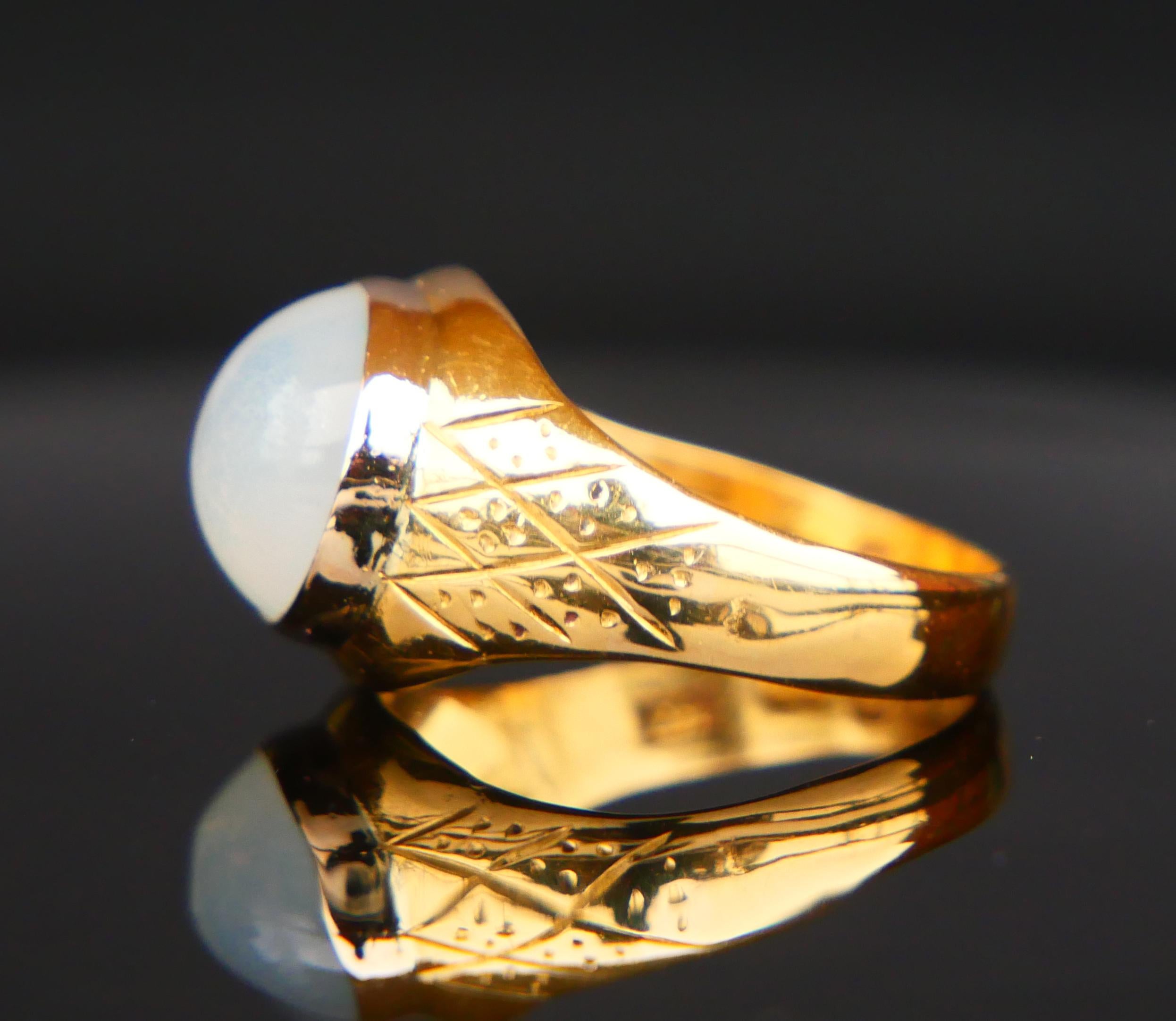 Women's 1911 John 's Ring Moonstone solid 23K Gold Ø US 7.25 /6 gr For Sale
